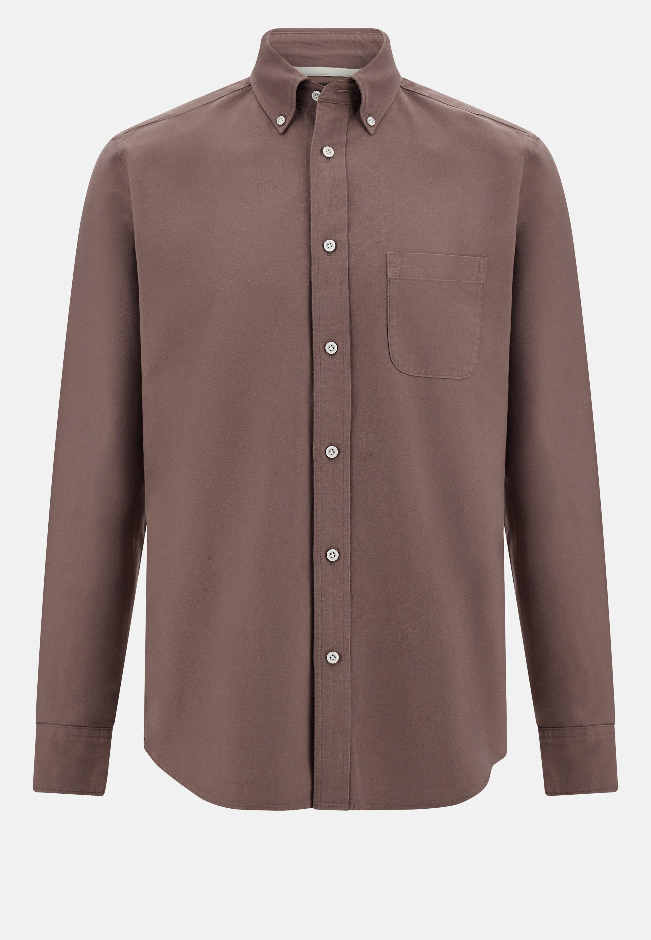 Regular Fit Oxford Cotton Shirt Brown, Taupe, large image number 9