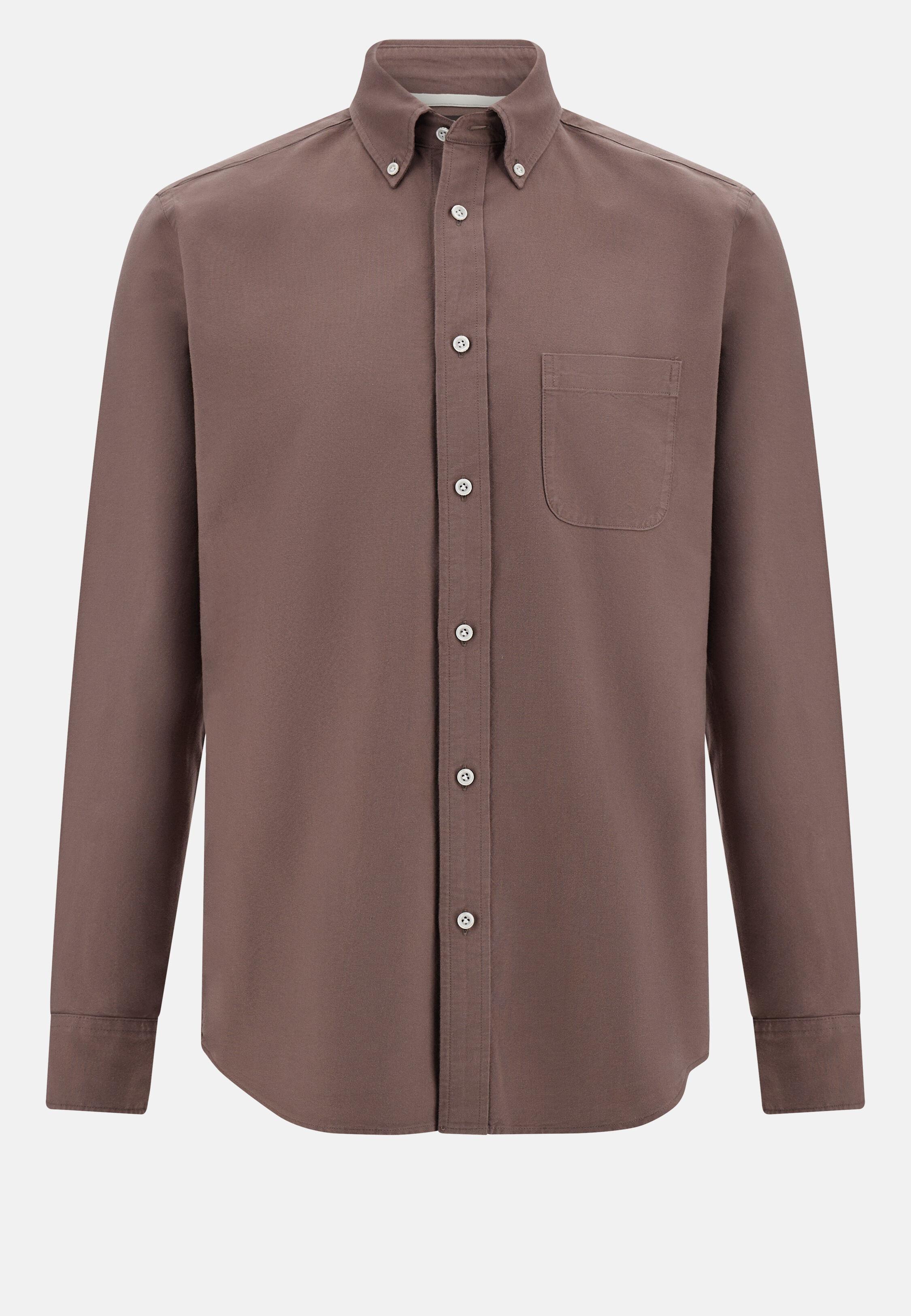 Shirt in Regular Fit Oxford Cotton, Taupe, Taupe, large image number 10