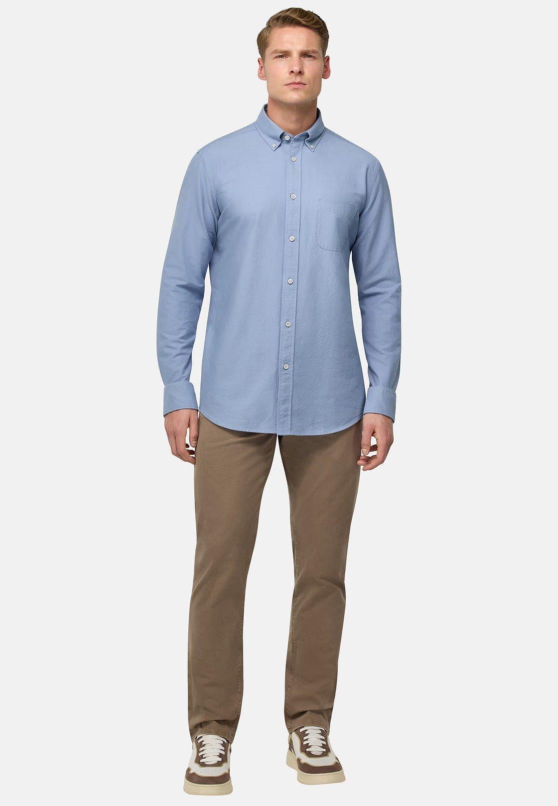 Blue Regular Fit Oxford Cotton Shirt, , large image number 0