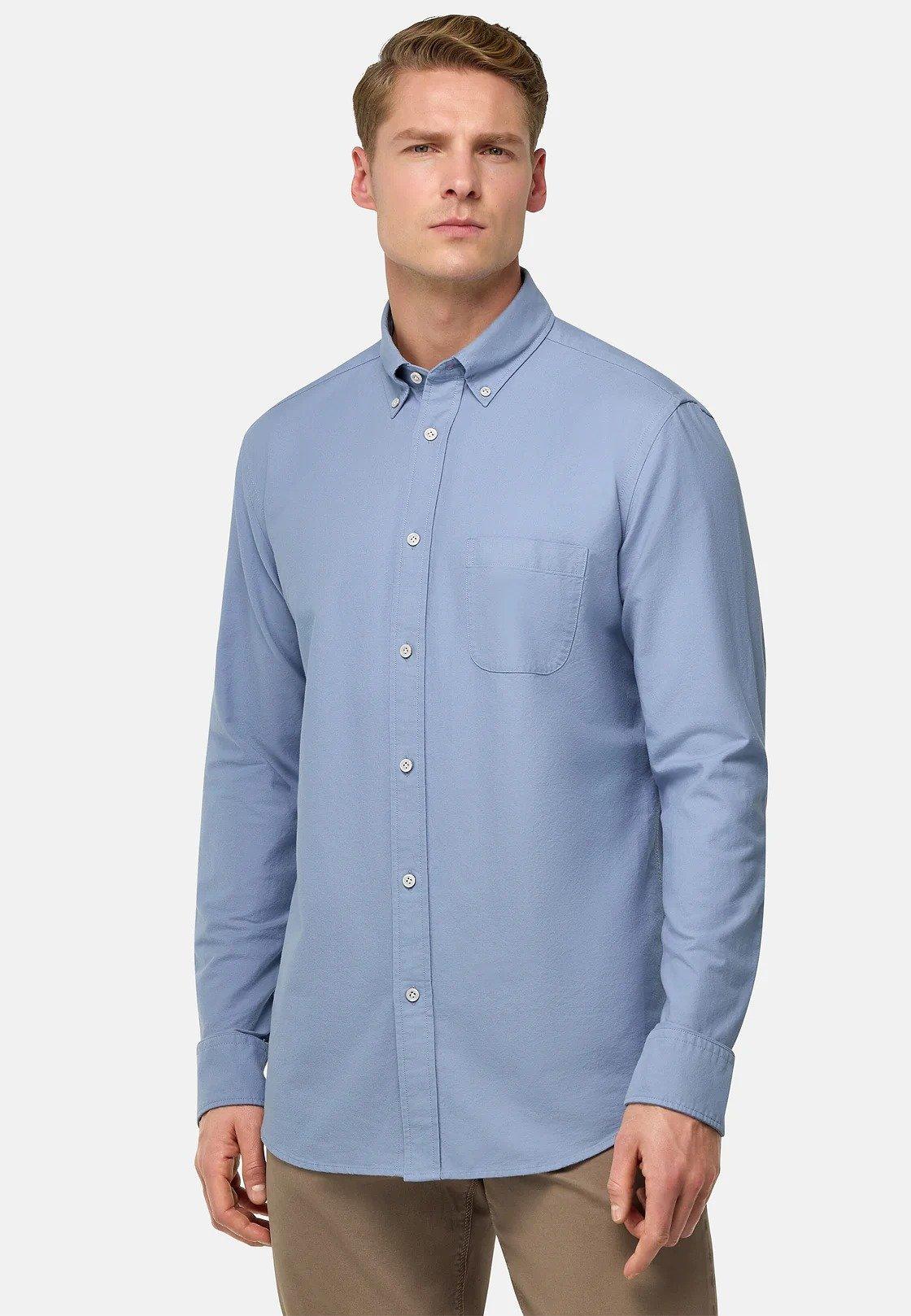 Blue Regular Fit Oxford Cotton Shirt, , large image number 1