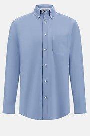 Blue Regular Fit Oxford Cotton Shirt, , large image number 5