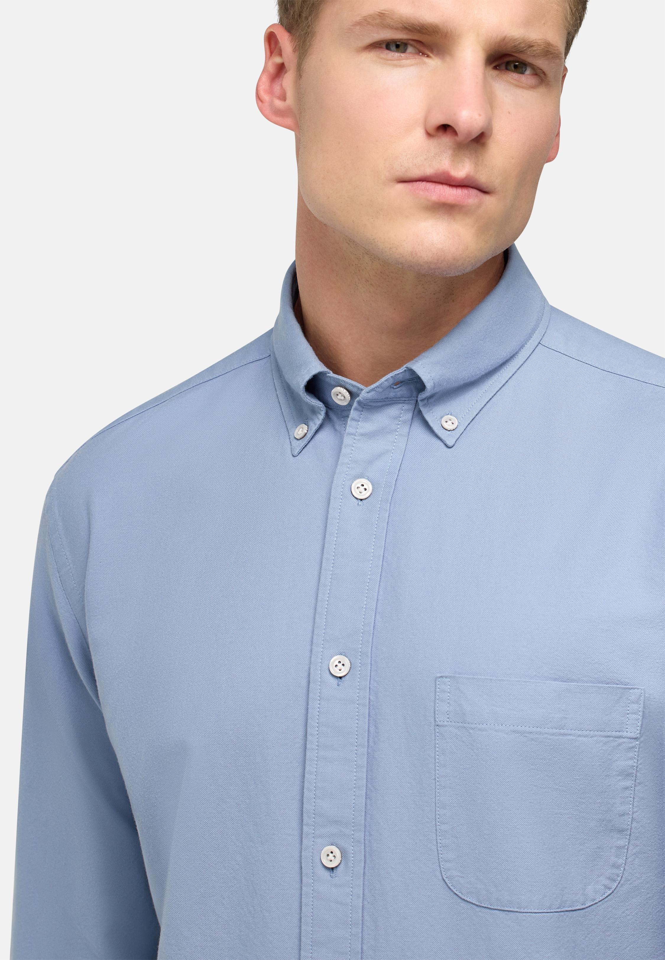 Regular Fit Oxford Cotton Shirt Blue, Indigo, large image number 5
