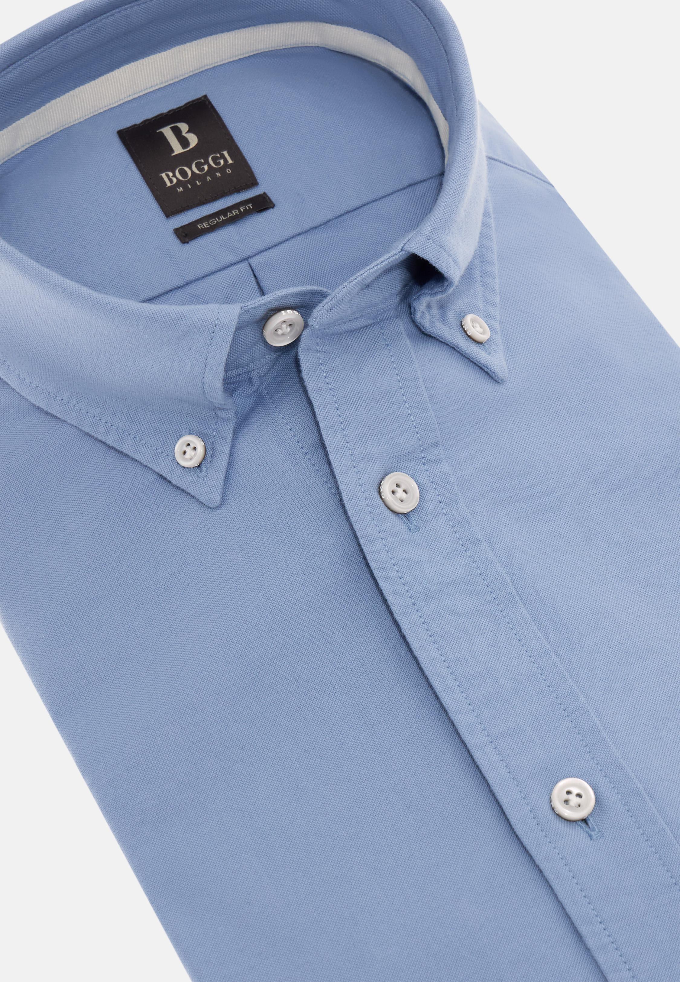 Regular Fit Oxford Cotton Shirt Blue, Indigo, large image number 7