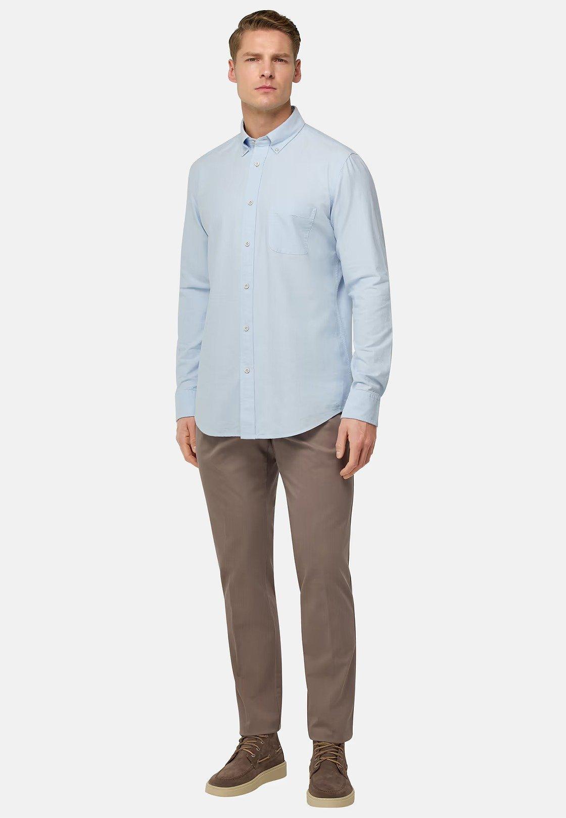 Blue Regular Fit Oxford Cotton Shirt, , large image number 0