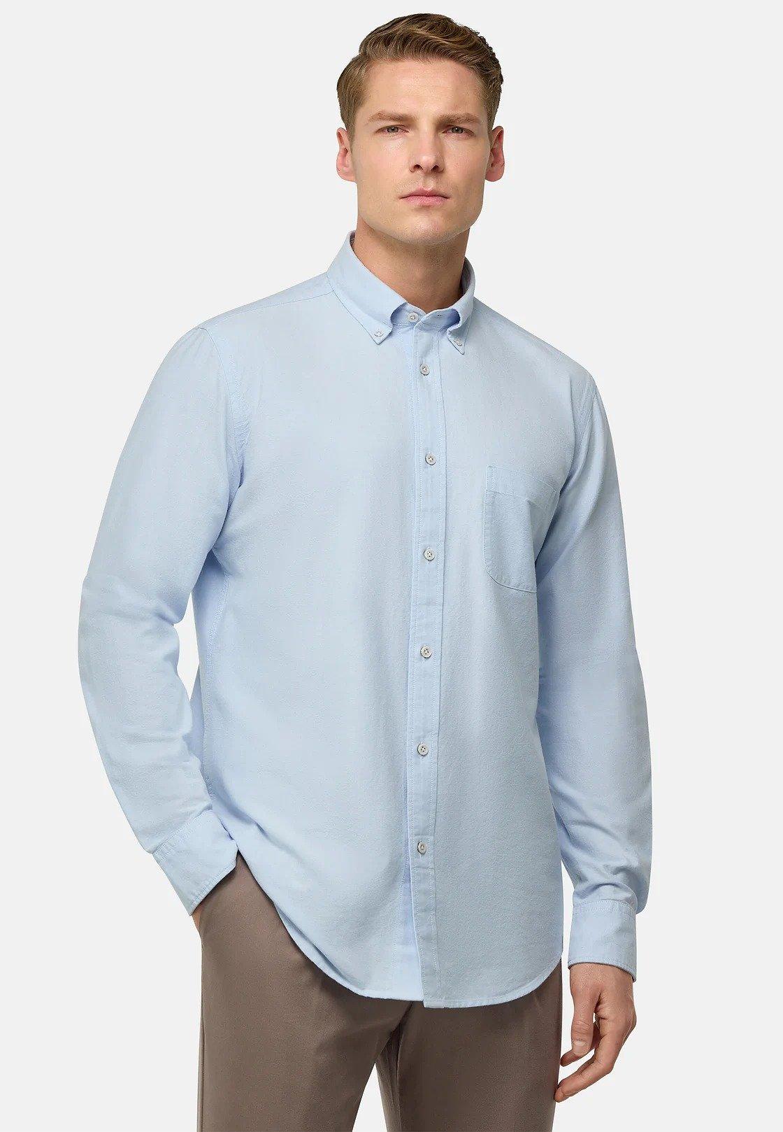 Blue Regular Fit Oxford Cotton Shirt, , large image number 1