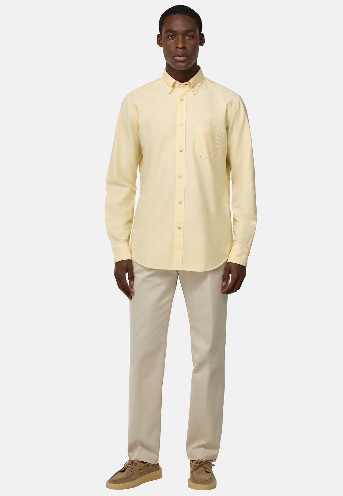 Yellow Regular Fit Oxford Cotton Shirt, , large image number 0