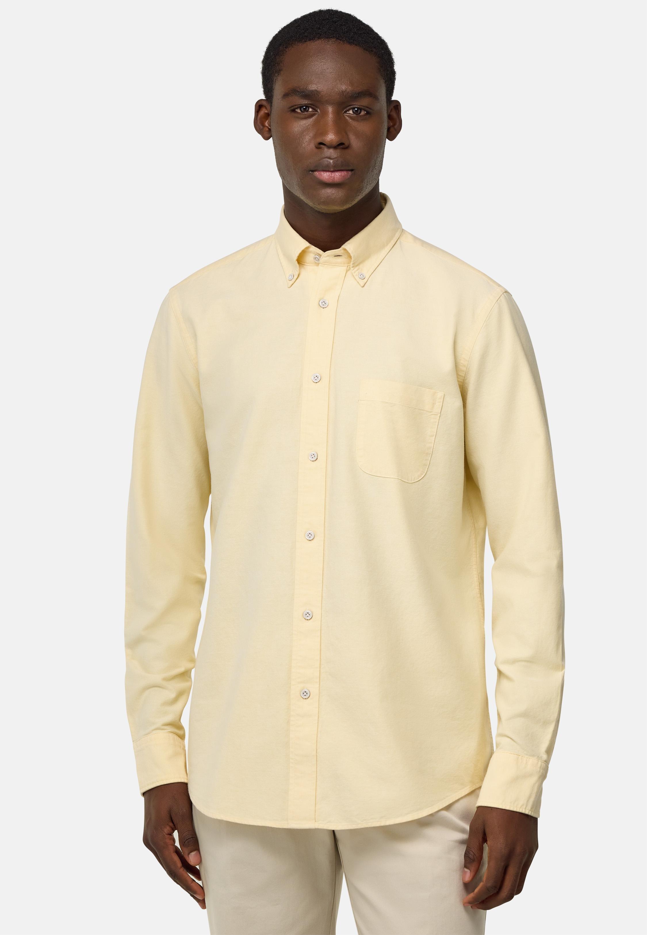 Regular Fit Oxford Cotton Shirt Yellow, Yellow, medium