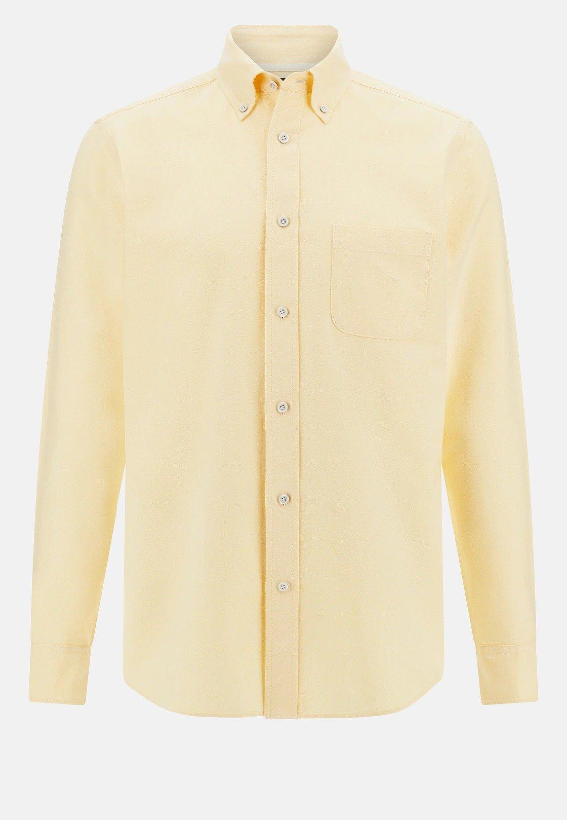 Yellow Regular Fit Oxford Cotton Shirt, , large image number 5