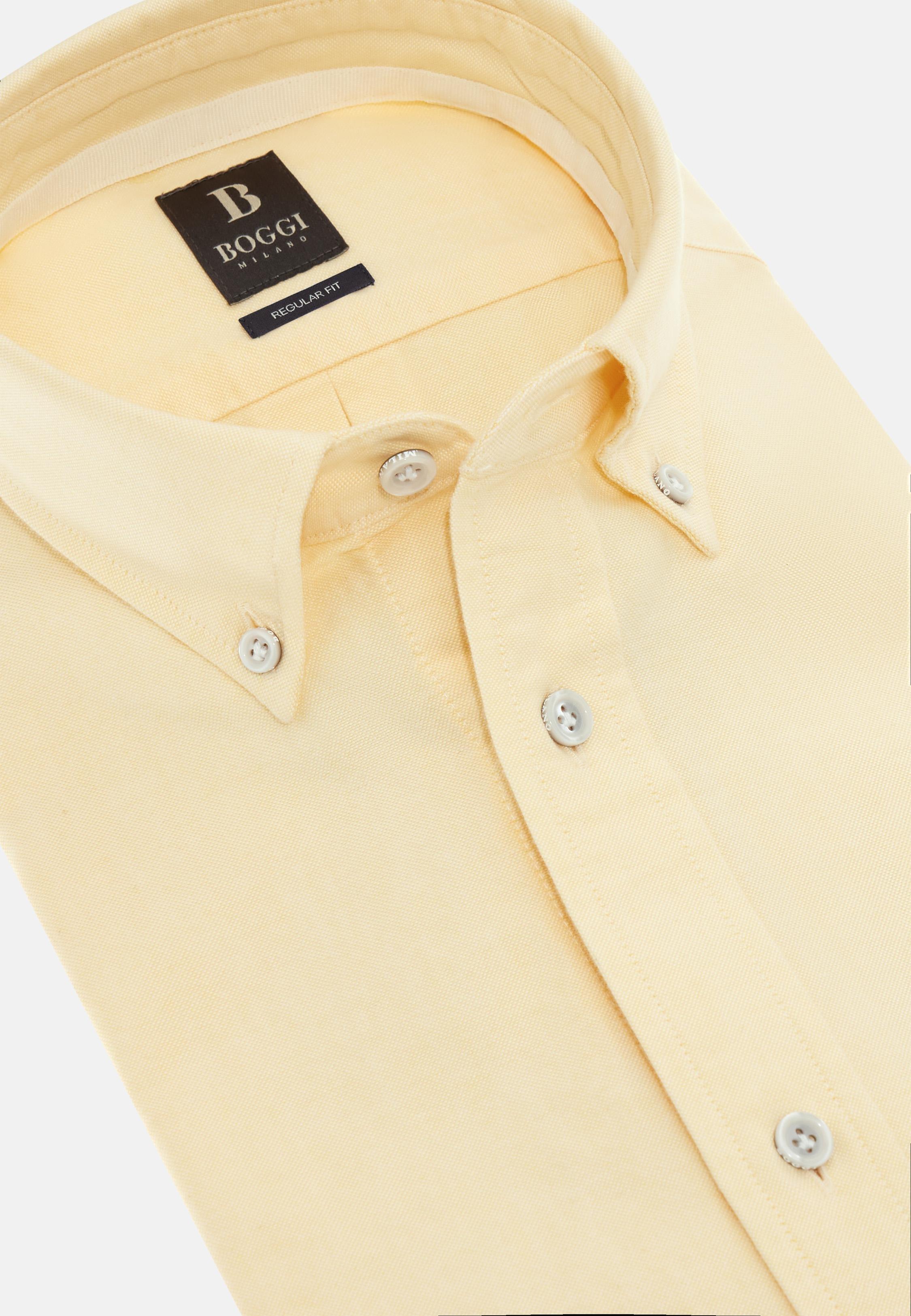 Regular Fit Oxford Cotton Shirt Yellow, Yellow, large image number 7