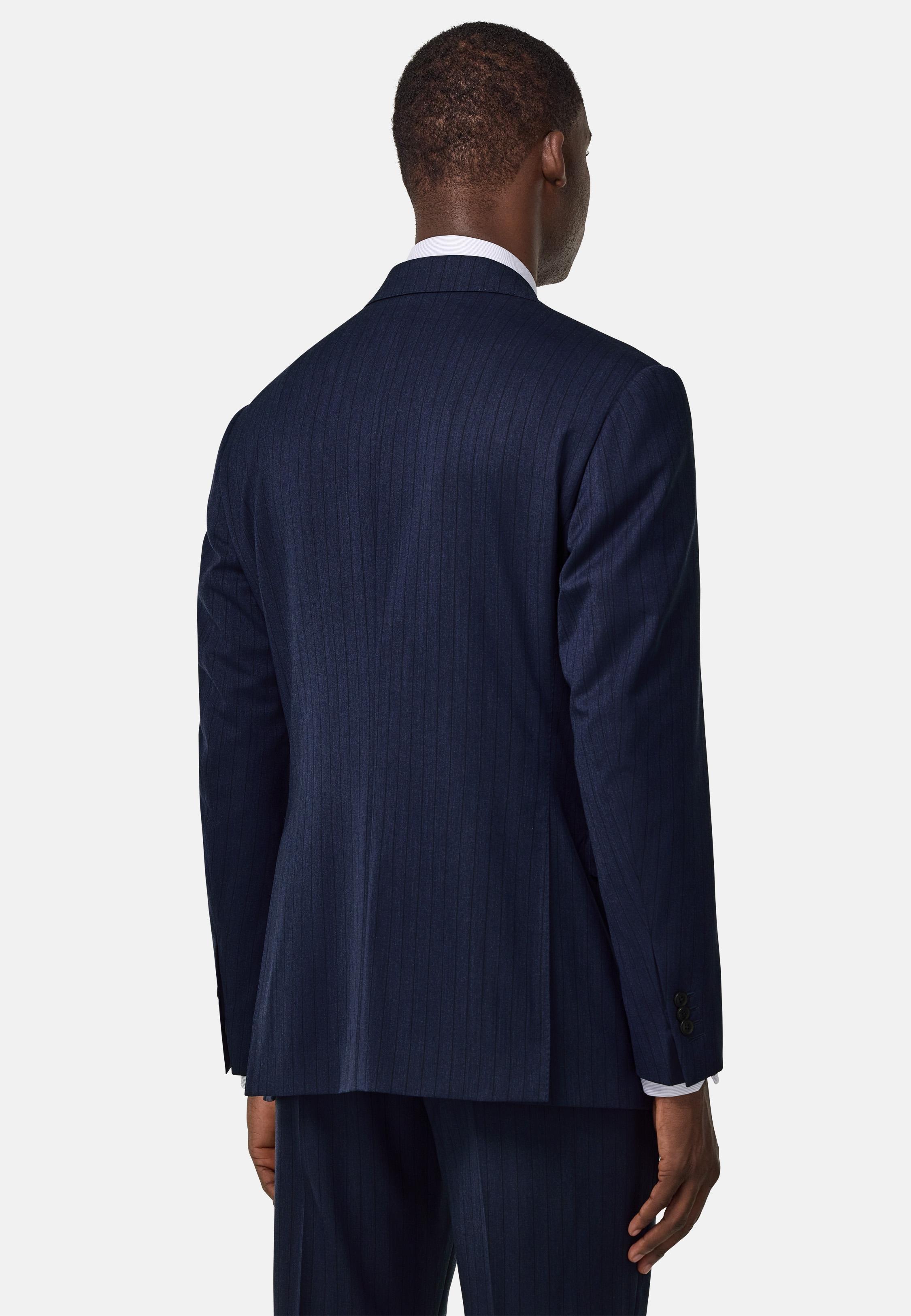 Pinstripe Pure Wool Suit Navy, , large image number 2
