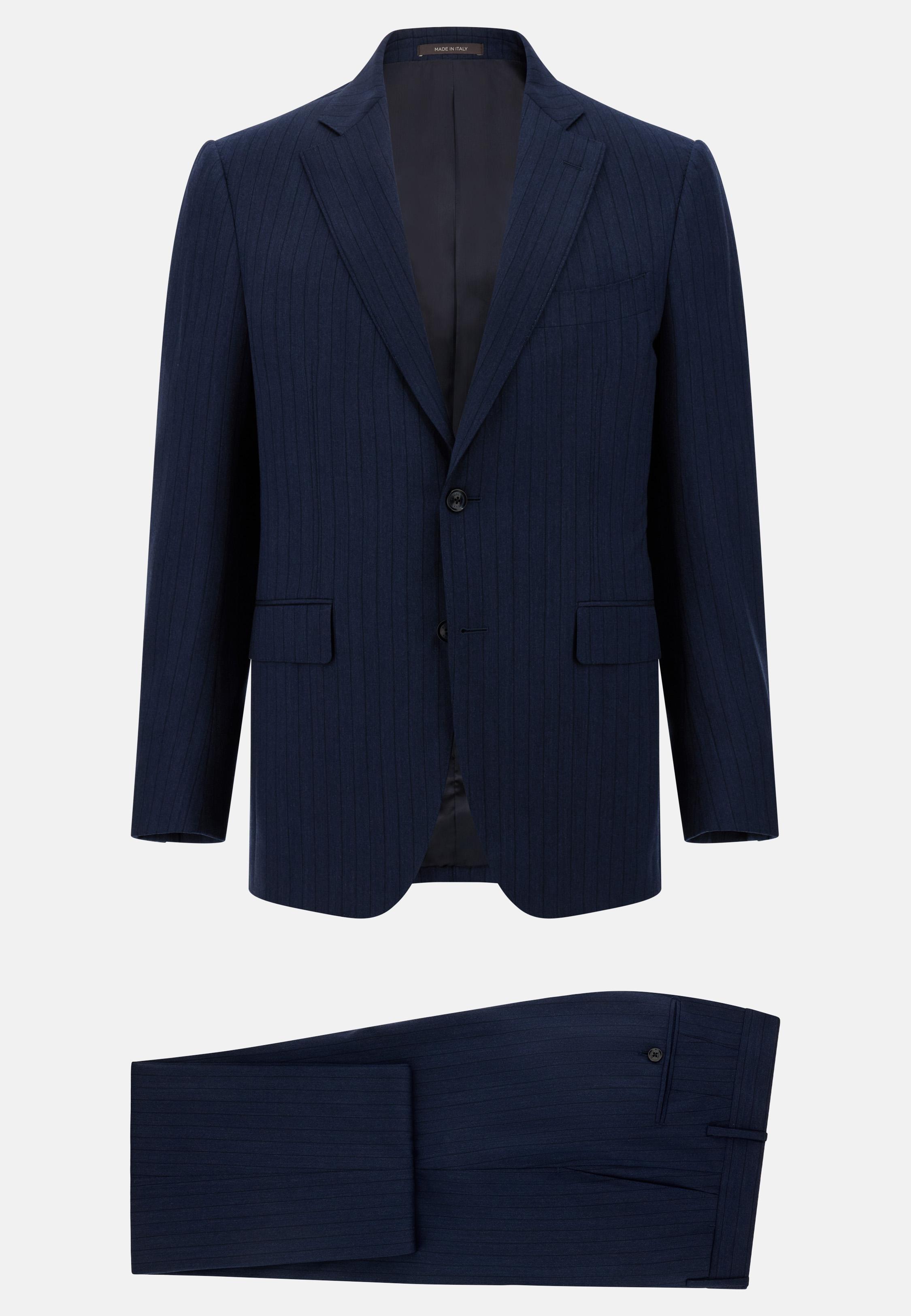 Pinstripe Pure Wool Suit Navy, , large image number 5