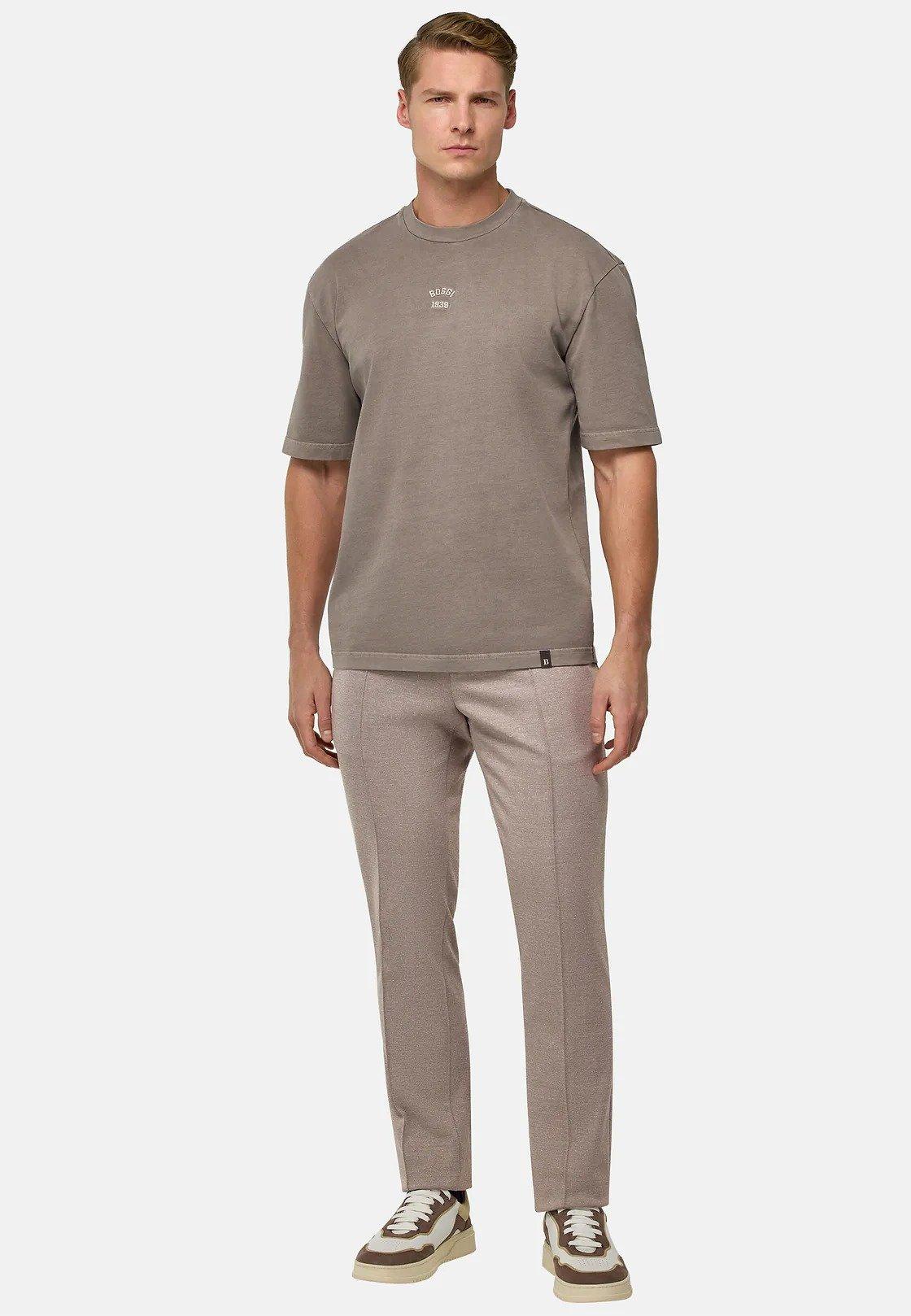 Brown Plain Jersey Trousers, , large image number 2