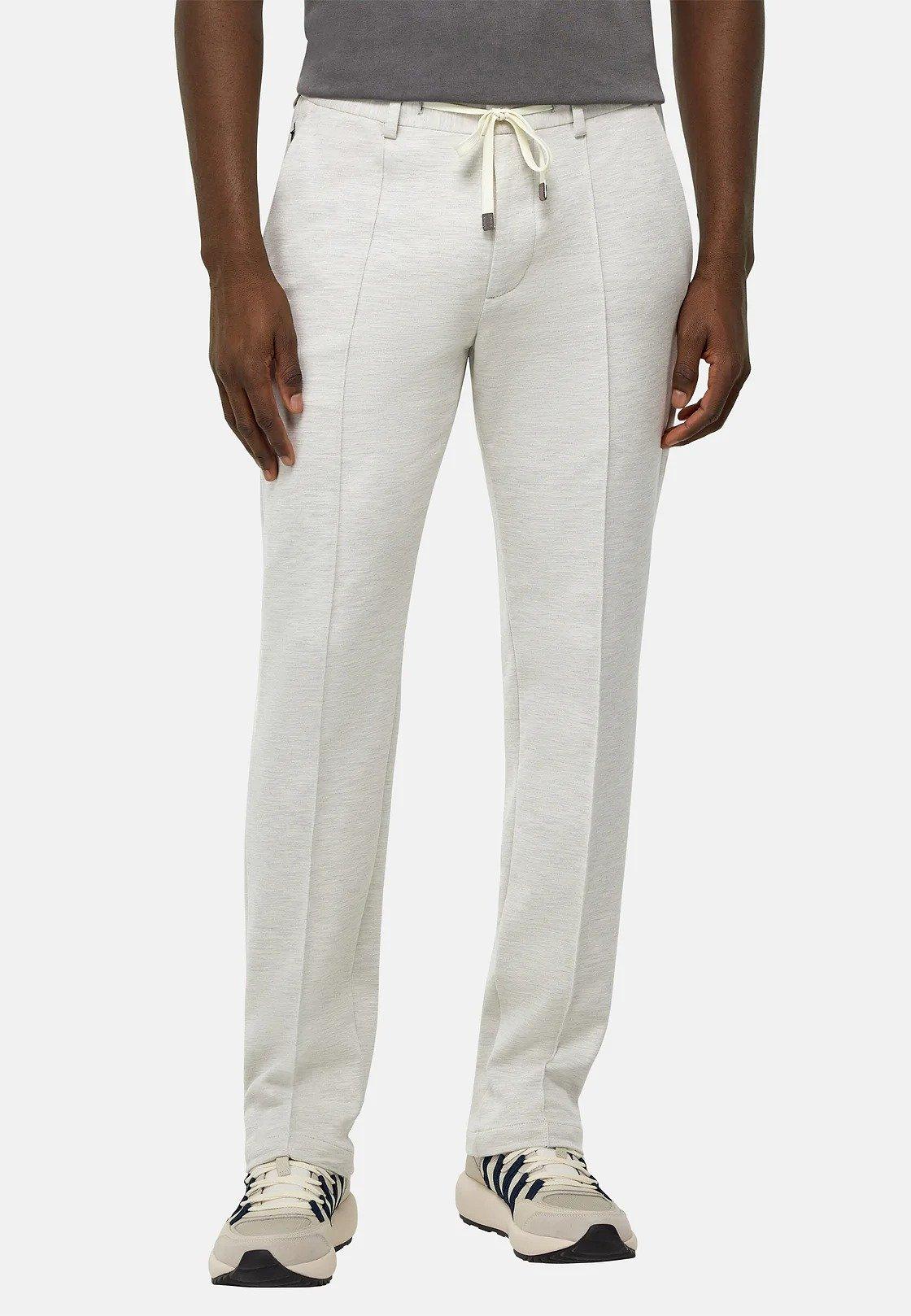 Cotton Blend Jersey Trousers Brown, , large image number 1
