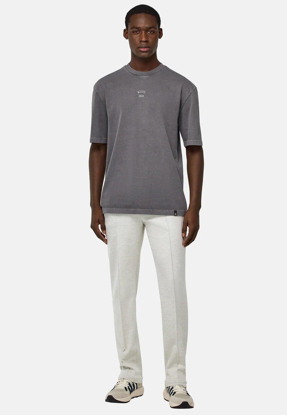 Brown Textured Jersey Trousers, , large image number 2