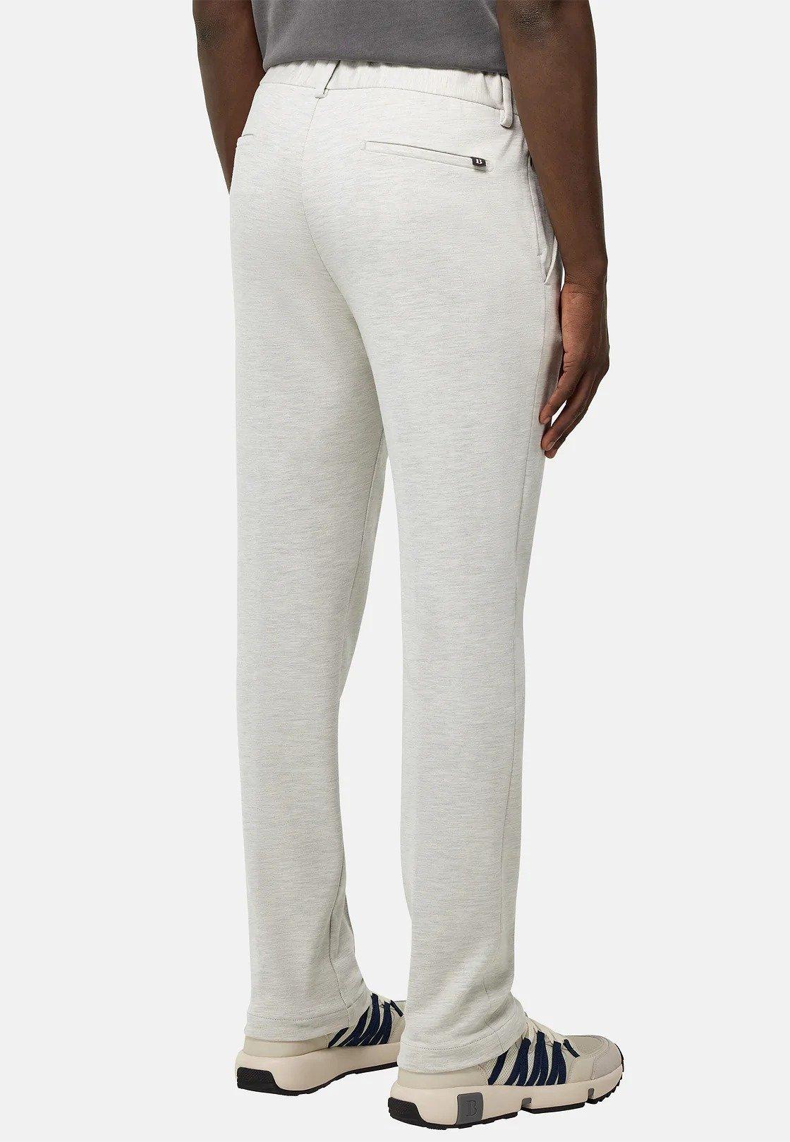 Brown Textured Jersey Trousers, , large image number 4