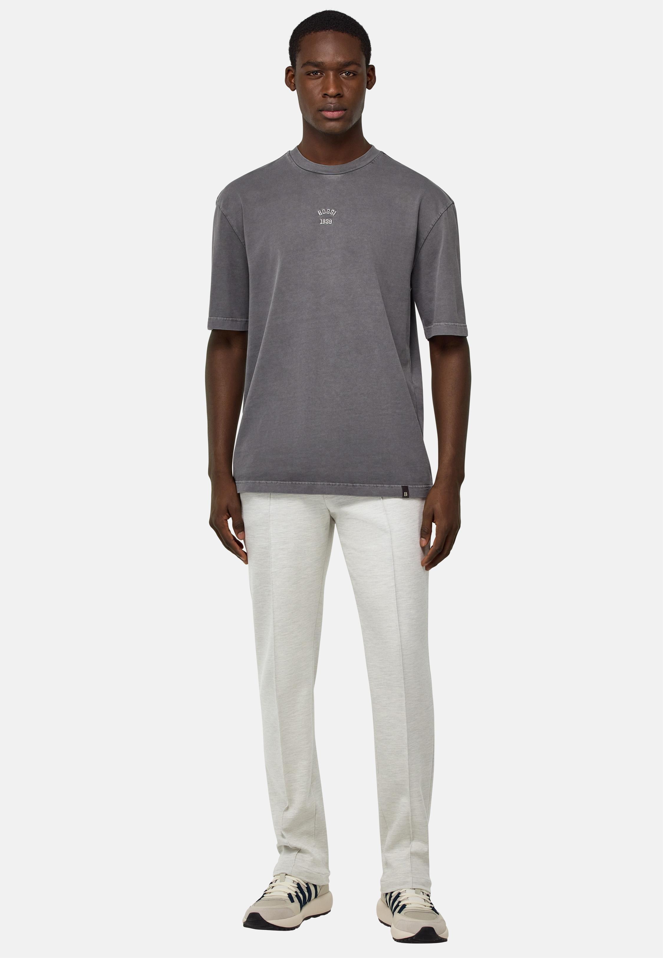 Cotton Blend Jersey Trousers Brown, Light grey, large image number 8