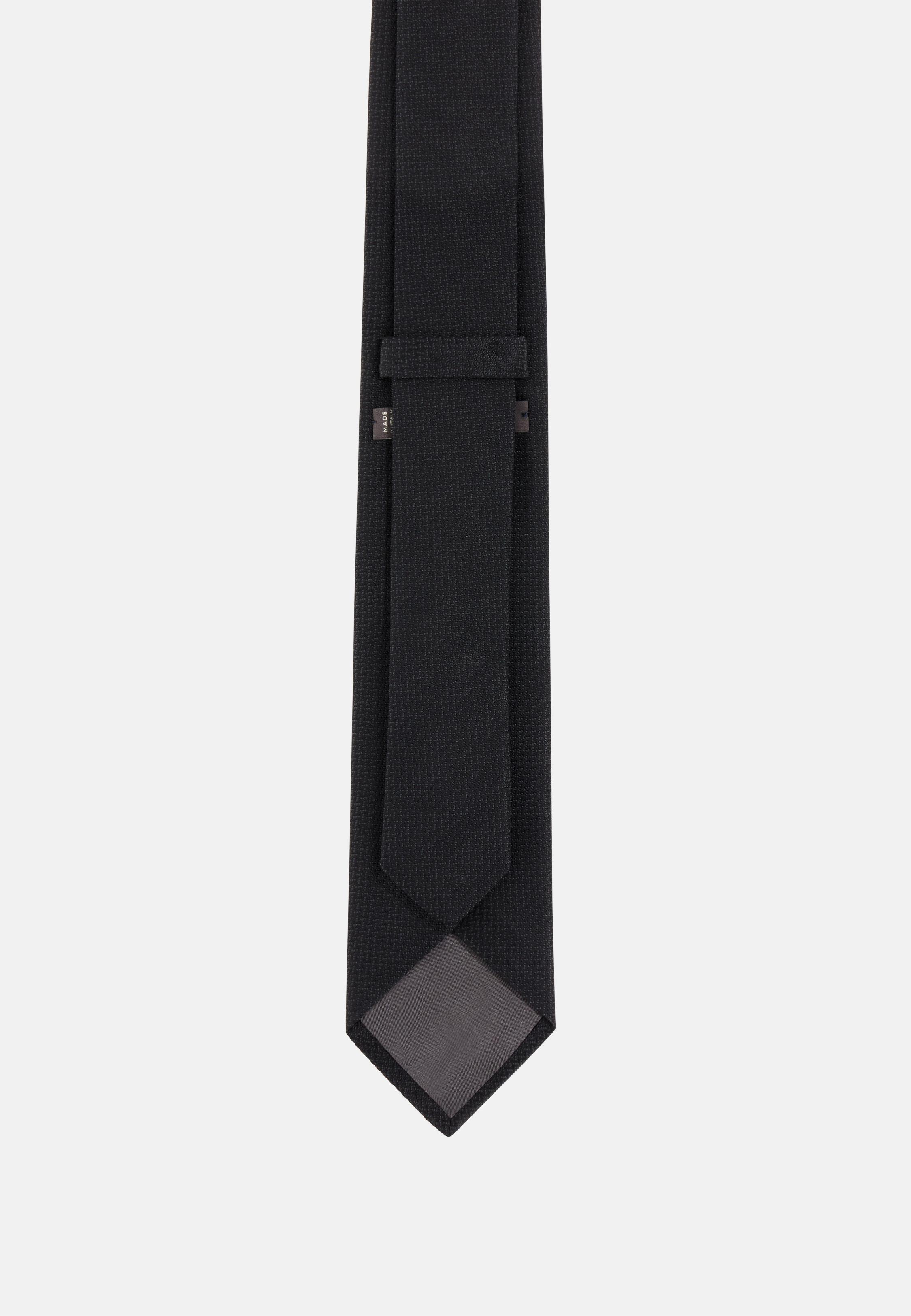 Micro Pattern Silk Blend Tie Black, , medium