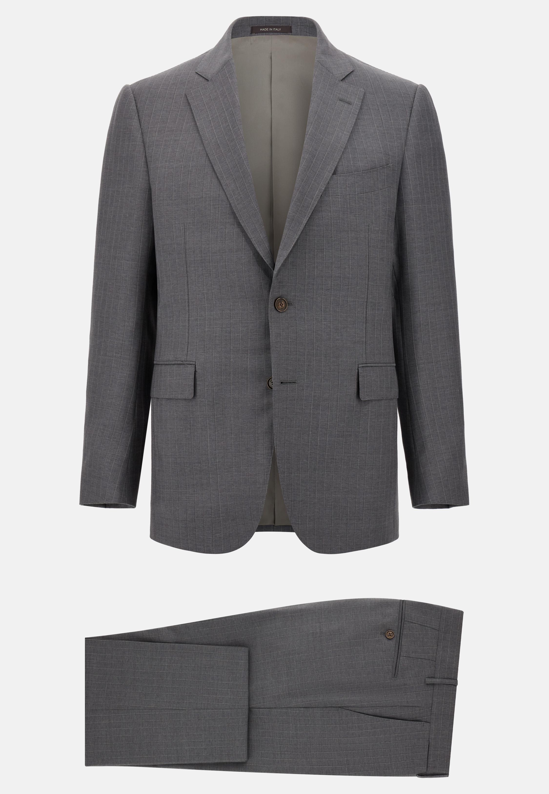 Pinstripe Pure Wool Suit Grey, , large image number 5