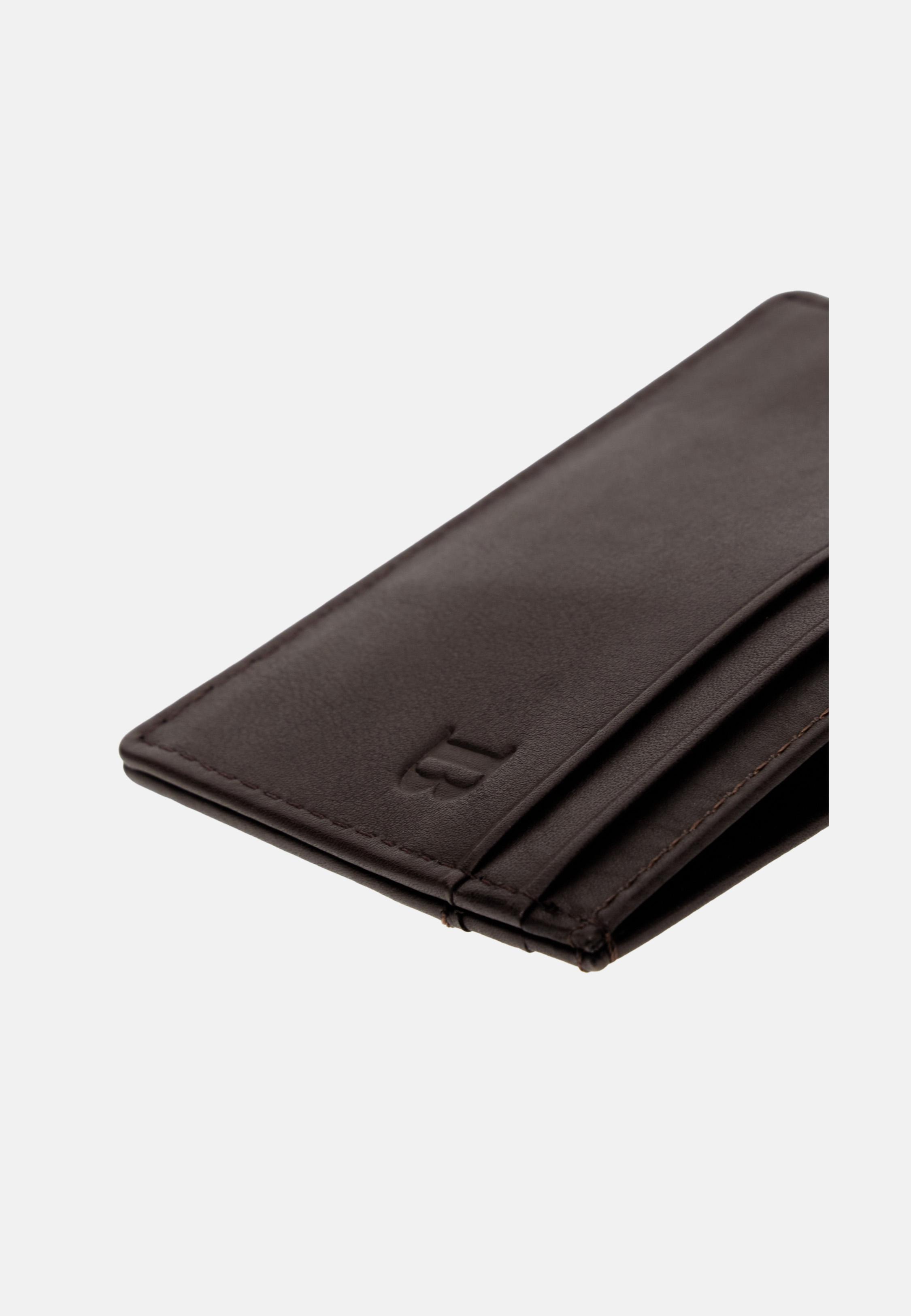 Leather Credit Card Holder Brown, Dark brown, large image number 1