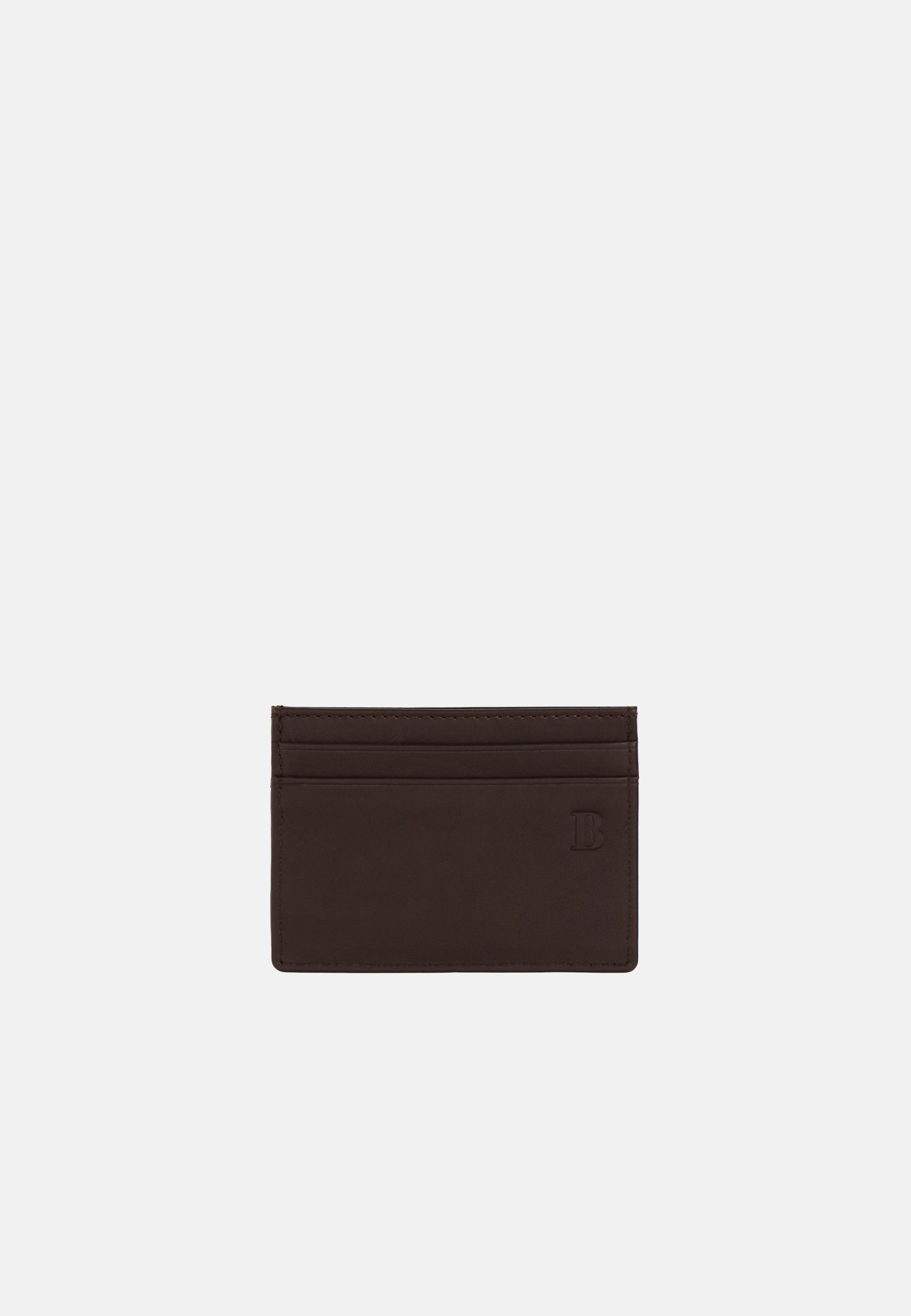 Leather Credit Card Holder Brown, Dark brown, large image number 5