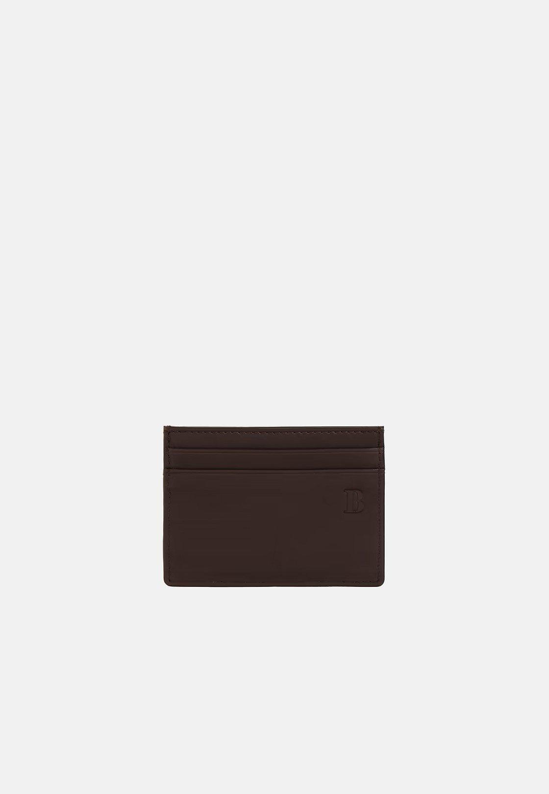 Leather Credit Card Holder Brown, Dark brown, large image number 6