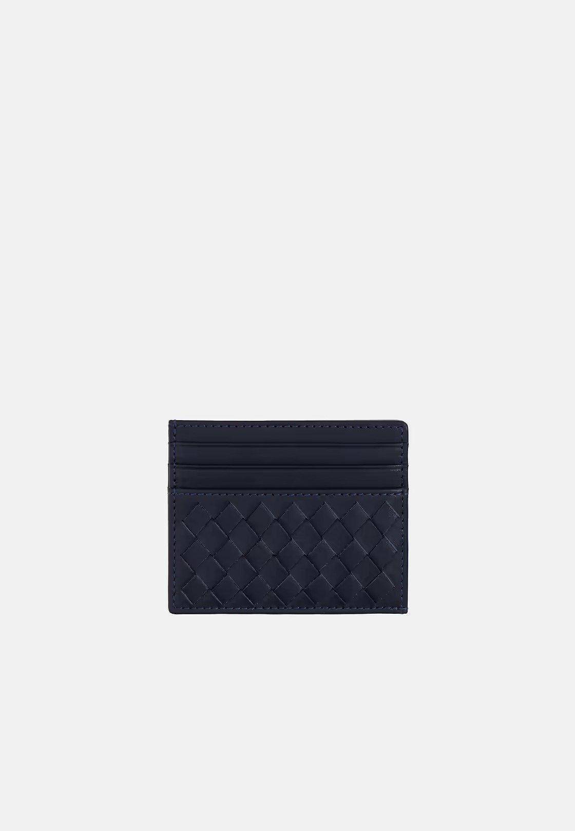 Navy Leather Credit Card Holder, Navy blue, large image number 0