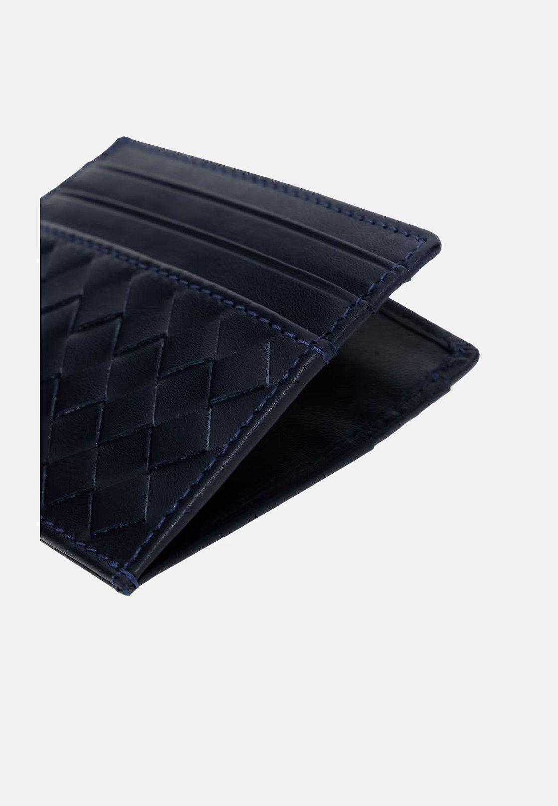 Navy Leather Credit Card Holder, Navy blue, large image number 2