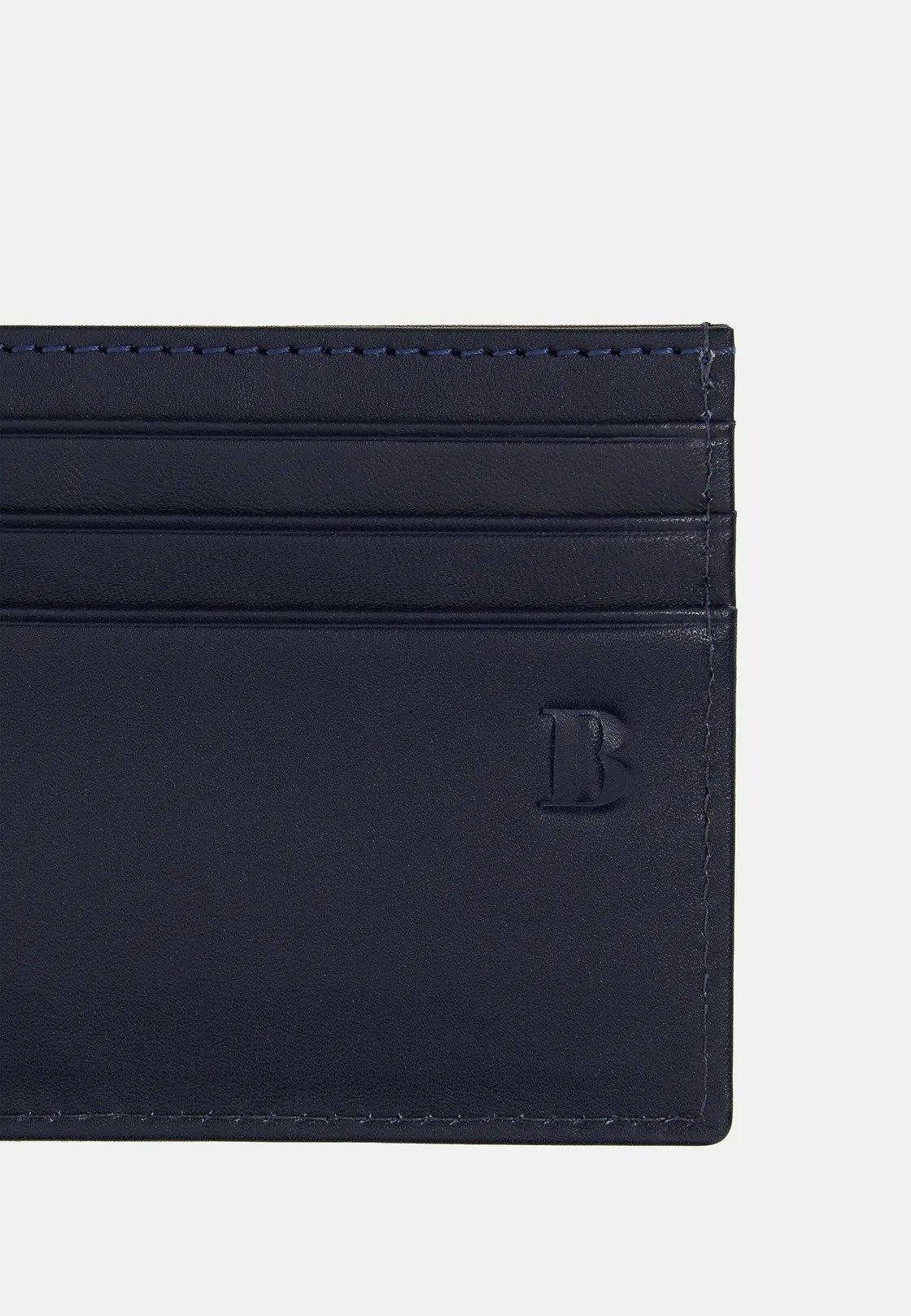 Navy Leather Credit Card Holder, Navy blue, large image number 4