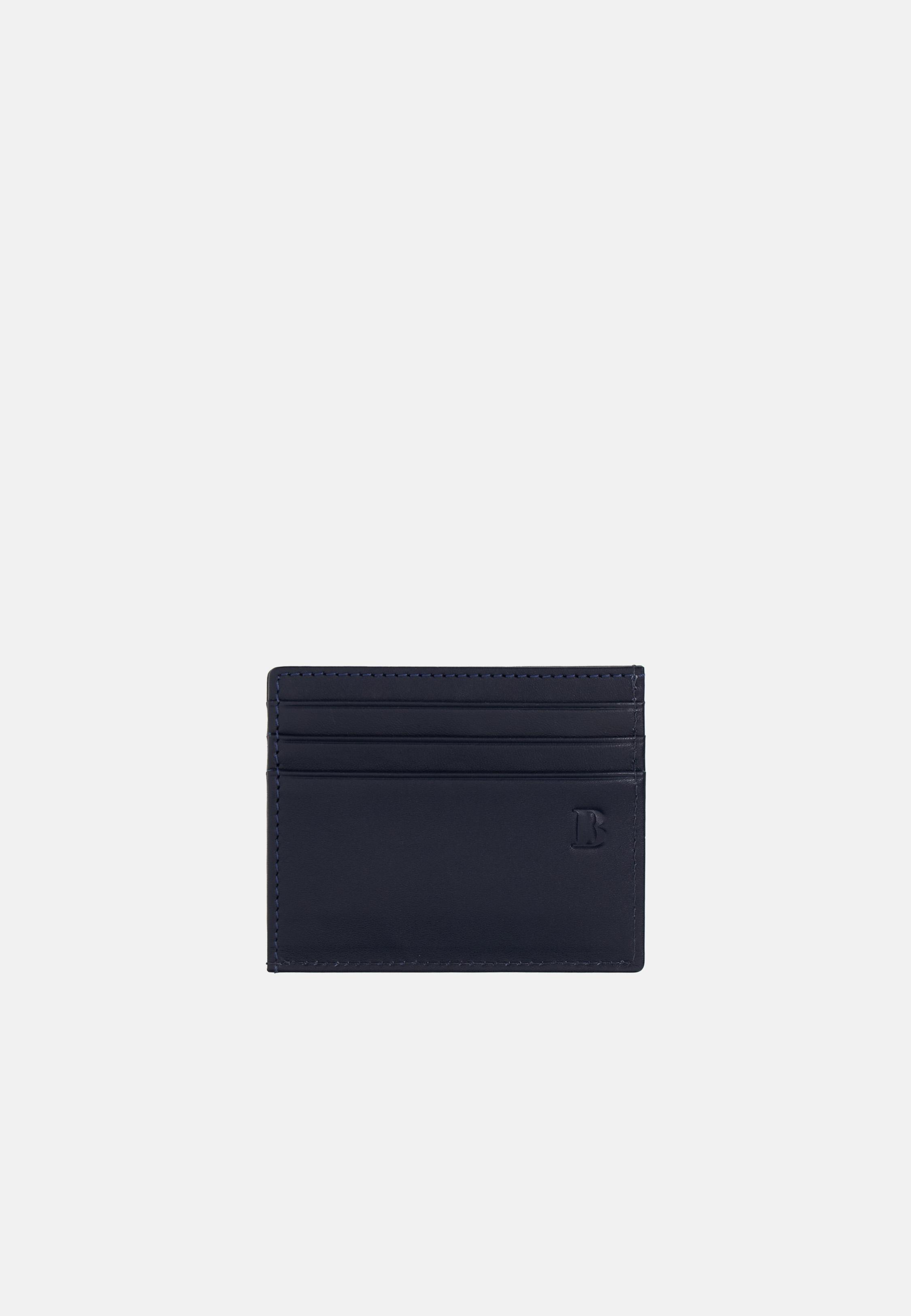 Navy Leather Credit Card Holder, Navy blue, large image number 5