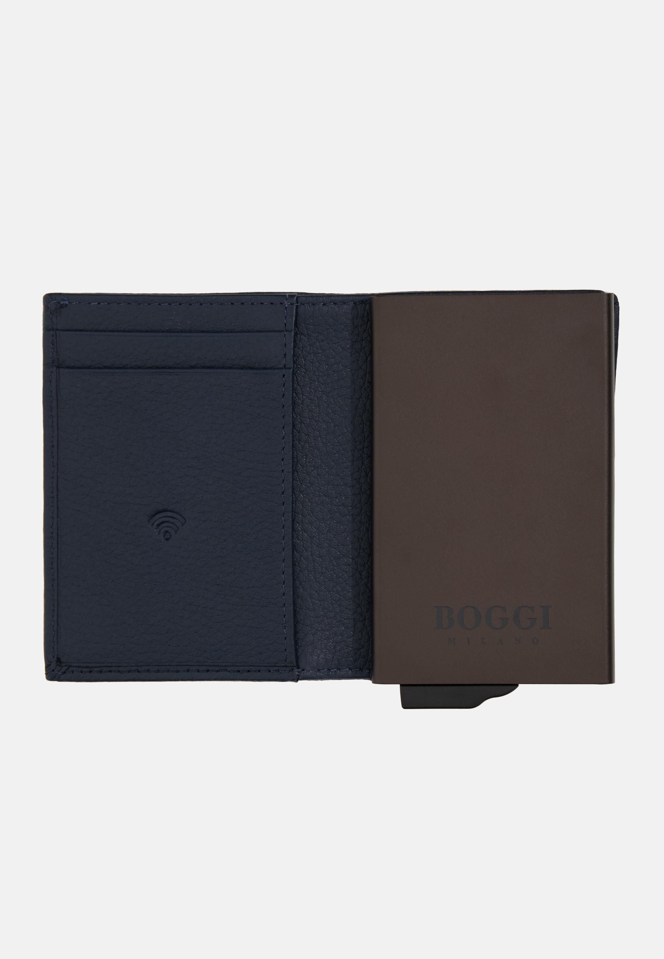 Leather Credit Card Holder Blue, Navy blue, large image number 0