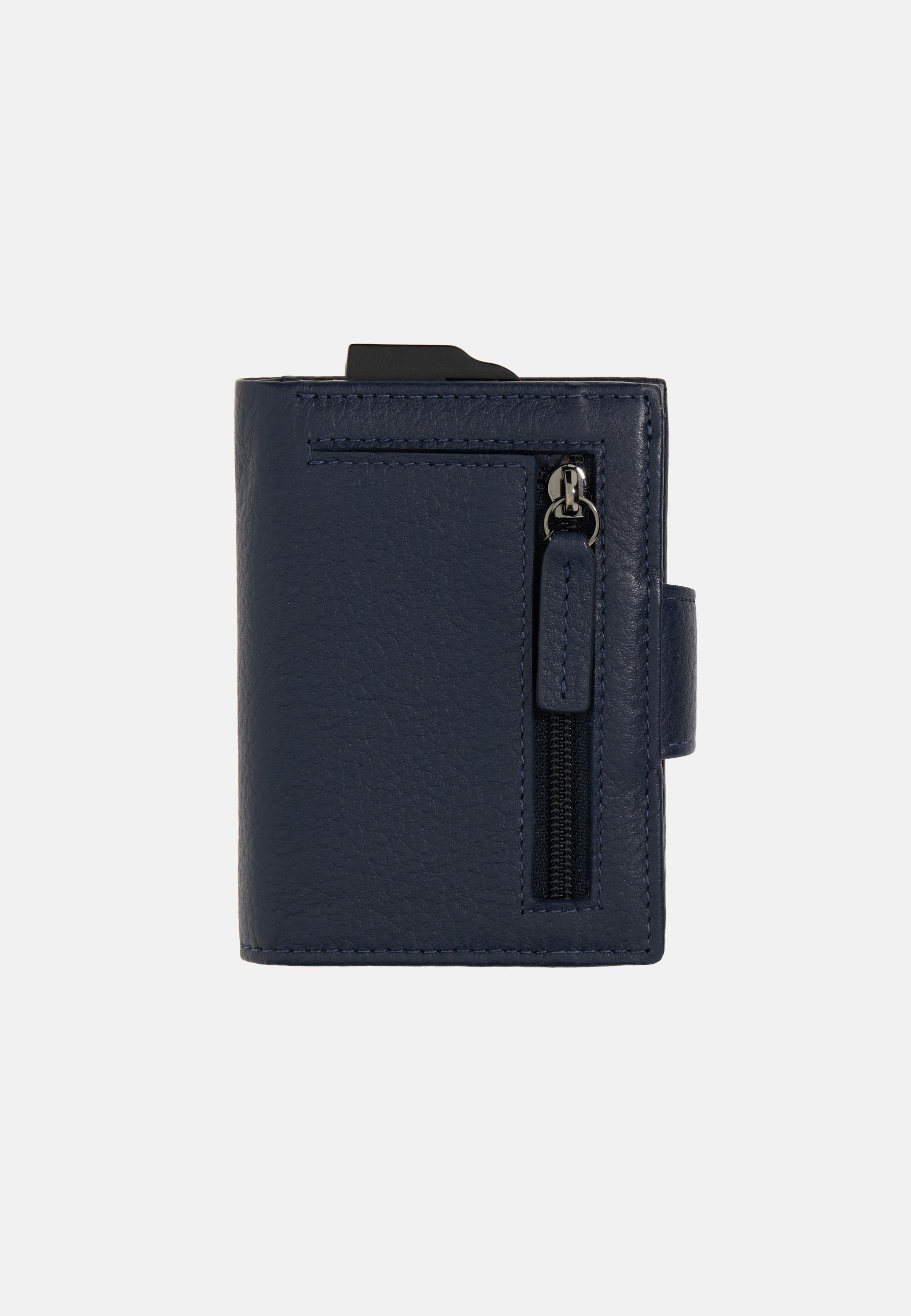 Leather Credit Card Holder Blue, Navy blue, large image number 1