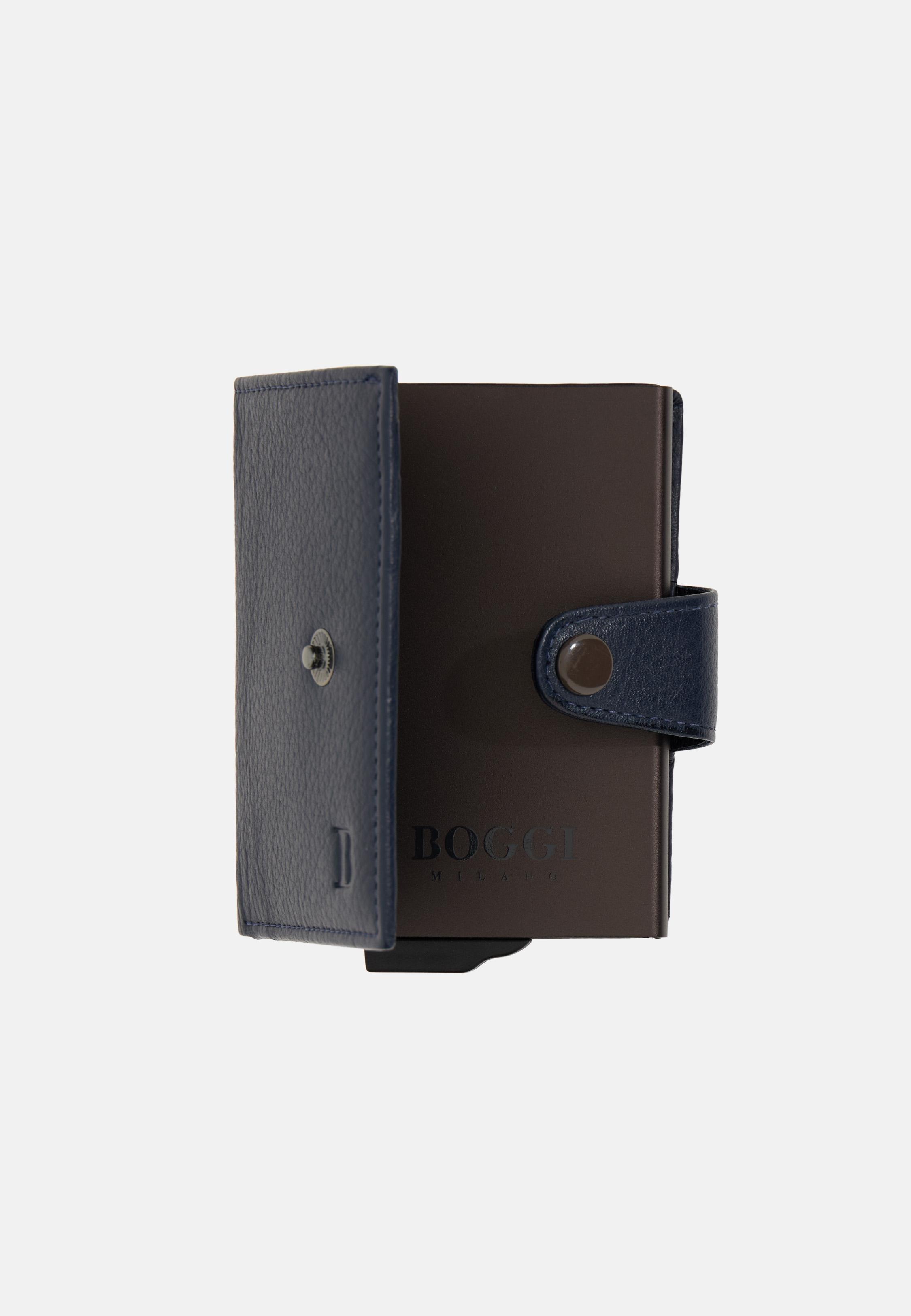 Leather Credit Card Holder Blue, Navy blue, large image number 2