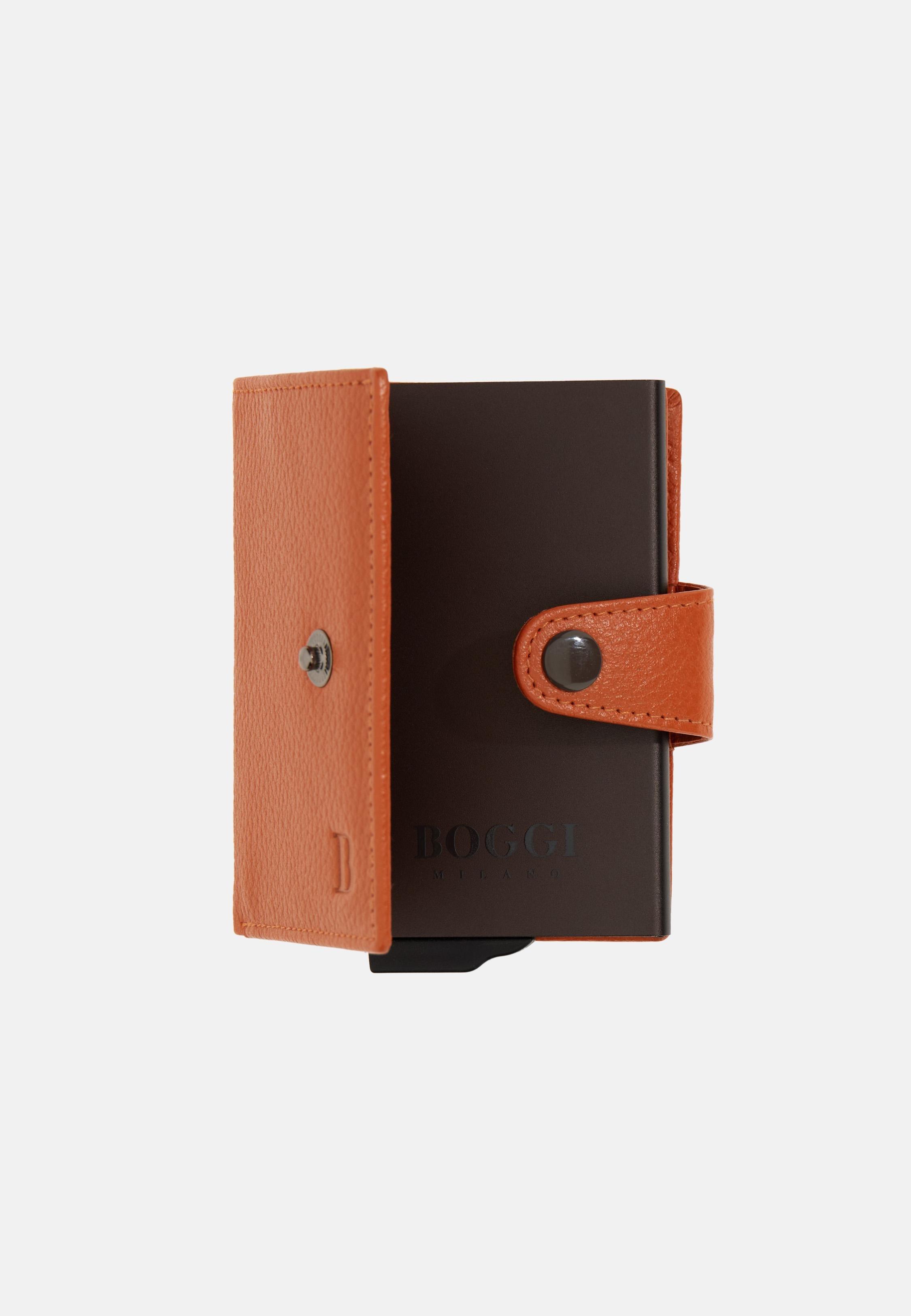 Leather Credit Card Holder Orange, Orange, large image number 2
