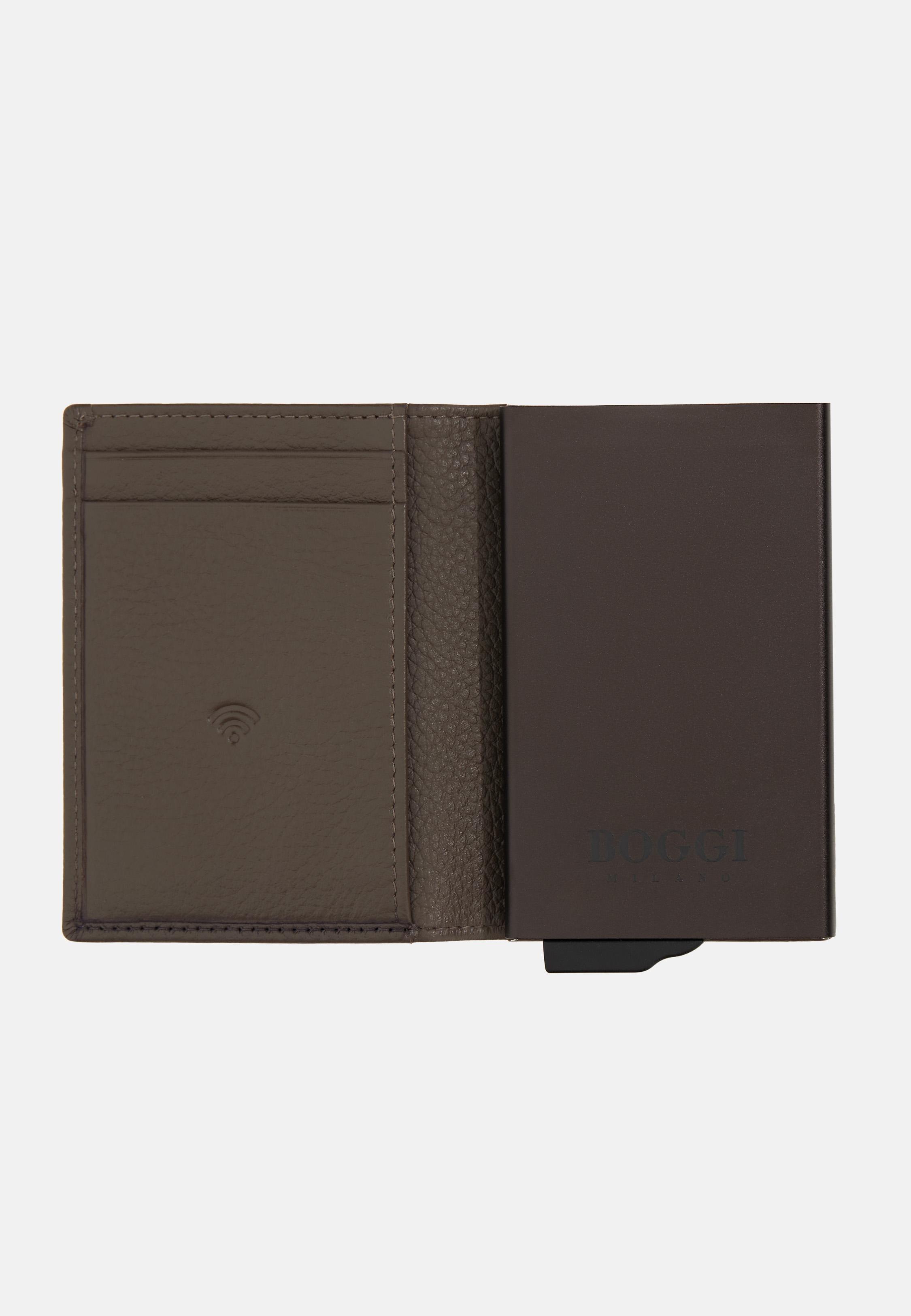 Brown Leather Credit Card Holder, 3901_TAUP, large image number 0