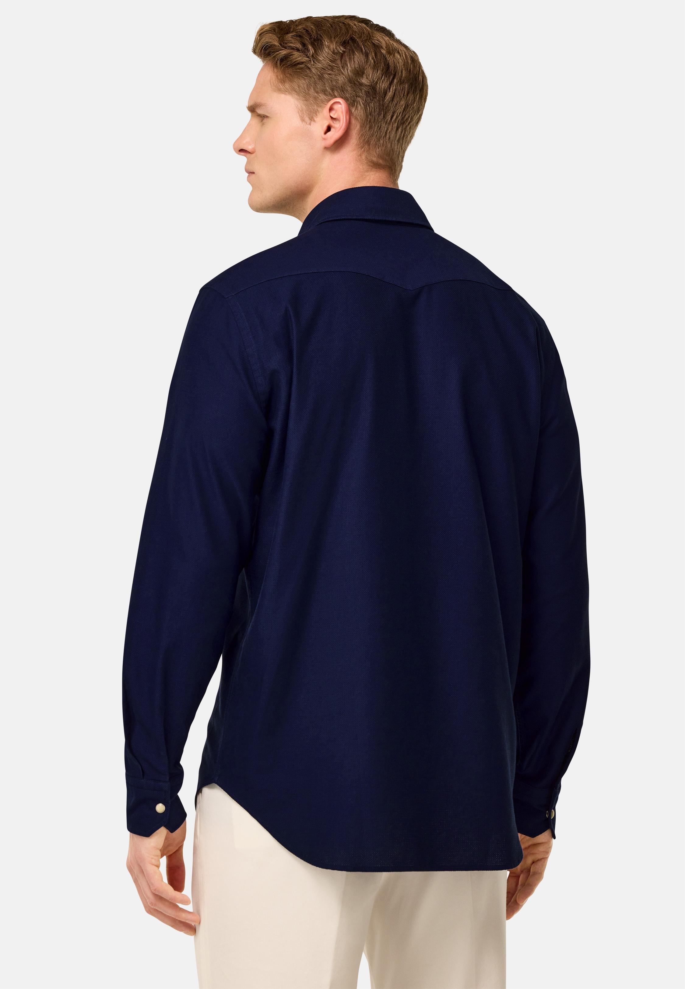 Navy Solid Casual Classic Shirt, , large image number 2