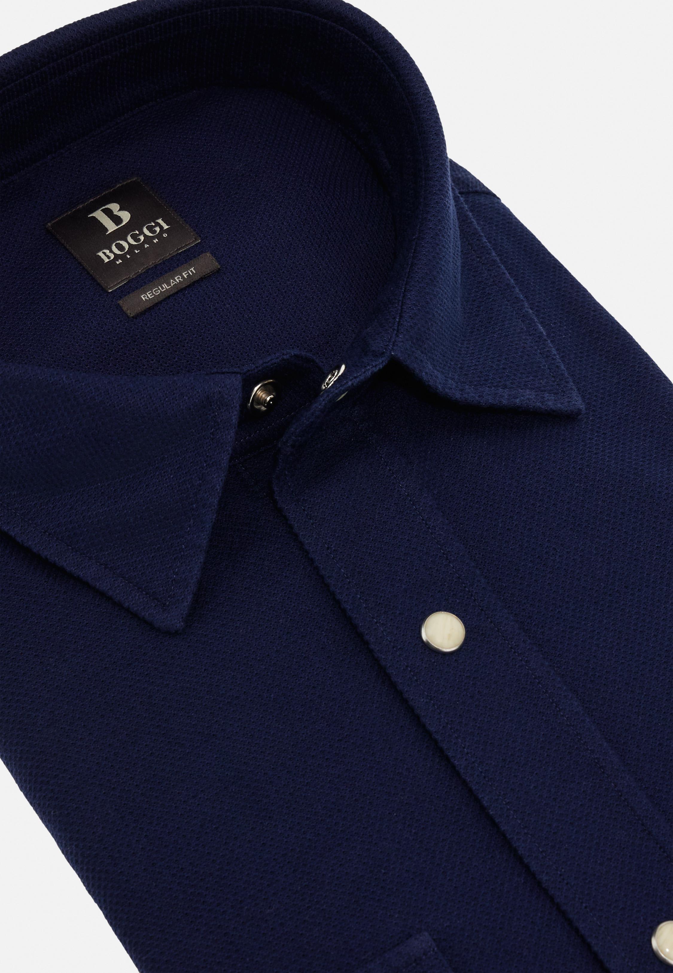 Navy Solid Casual Classic Shirt, , large image number 4