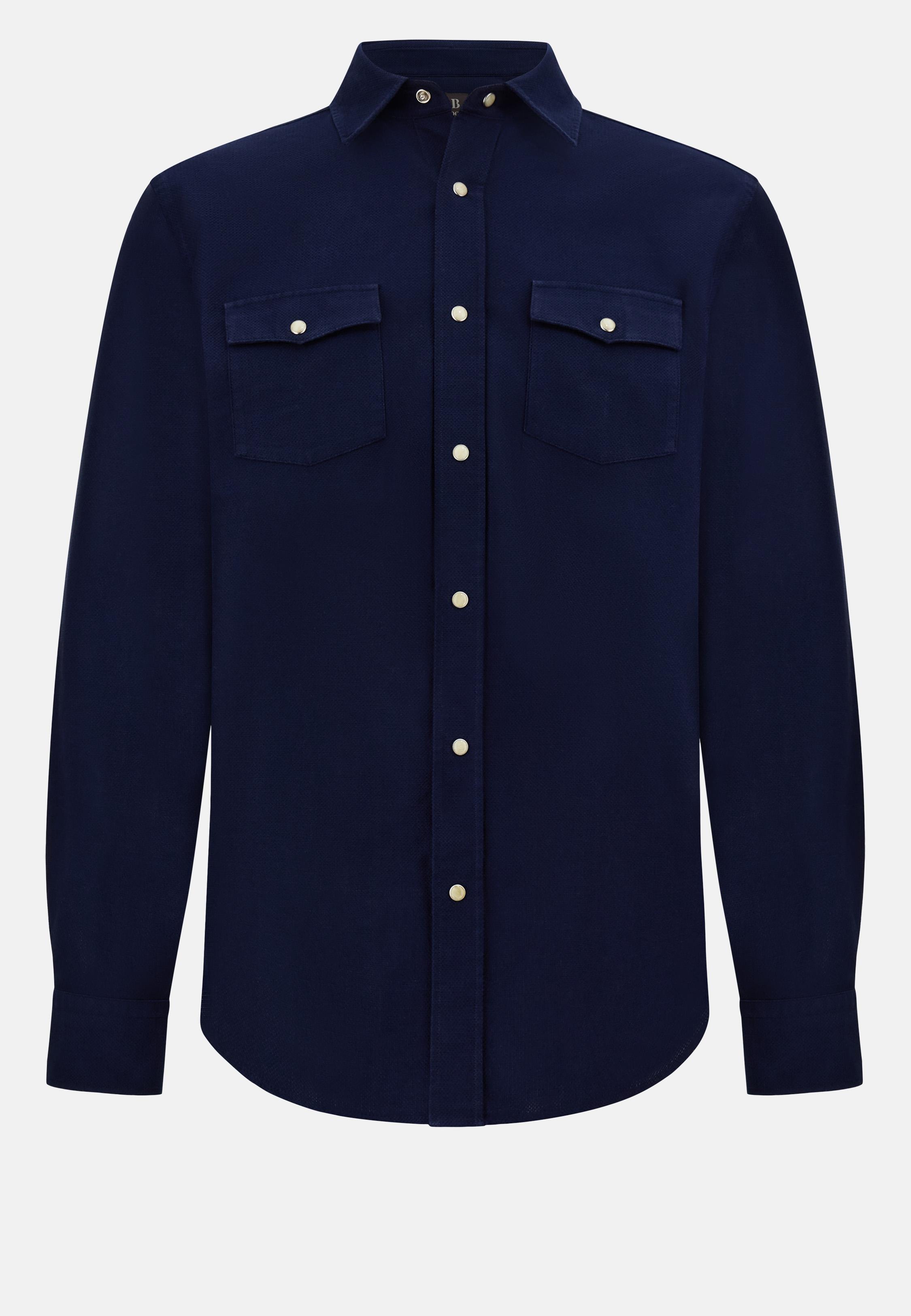 Navy Solid Casual Classic Shirt, , large image number 5