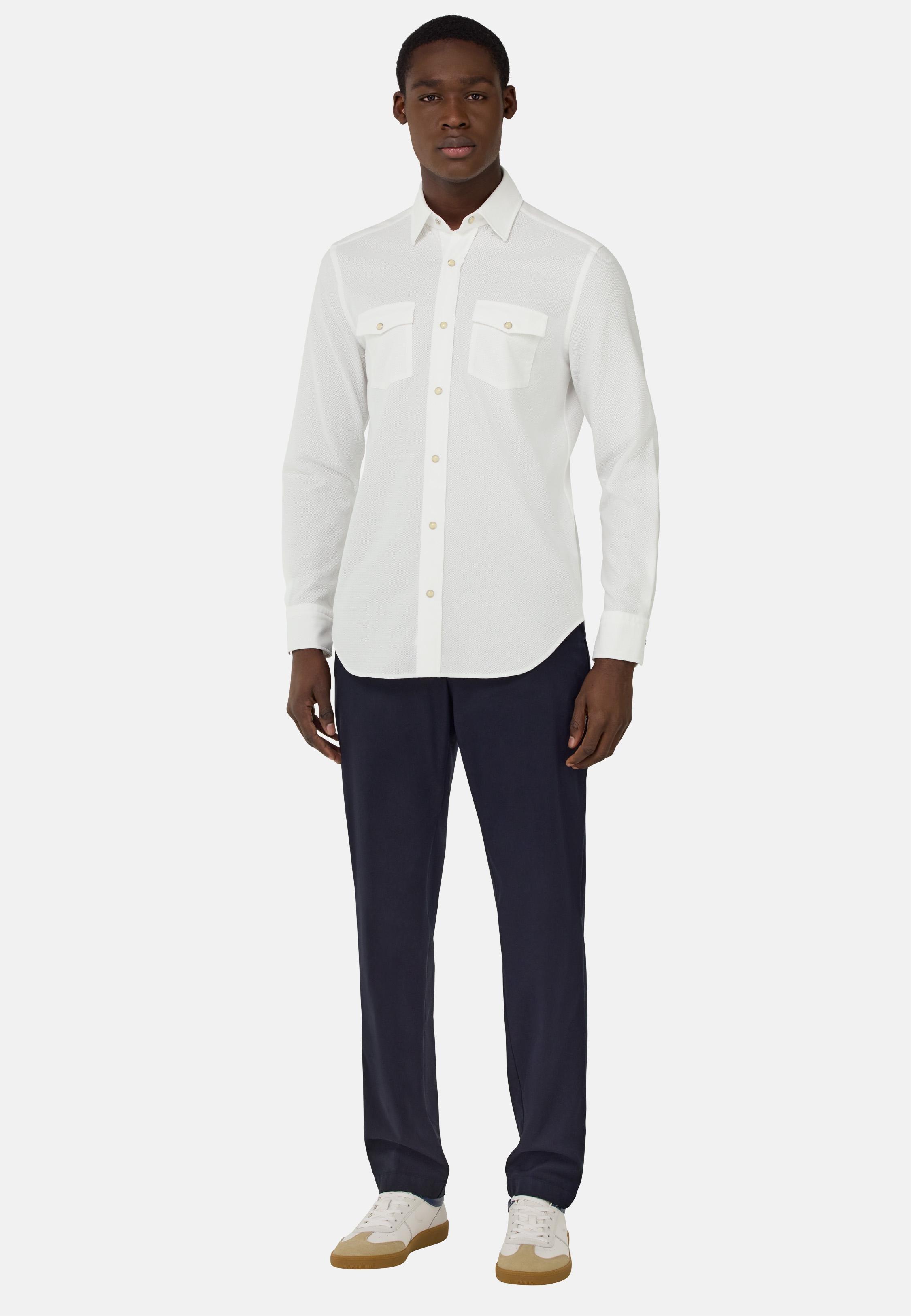 White Regular Fit Cotton Shirt, White, medium