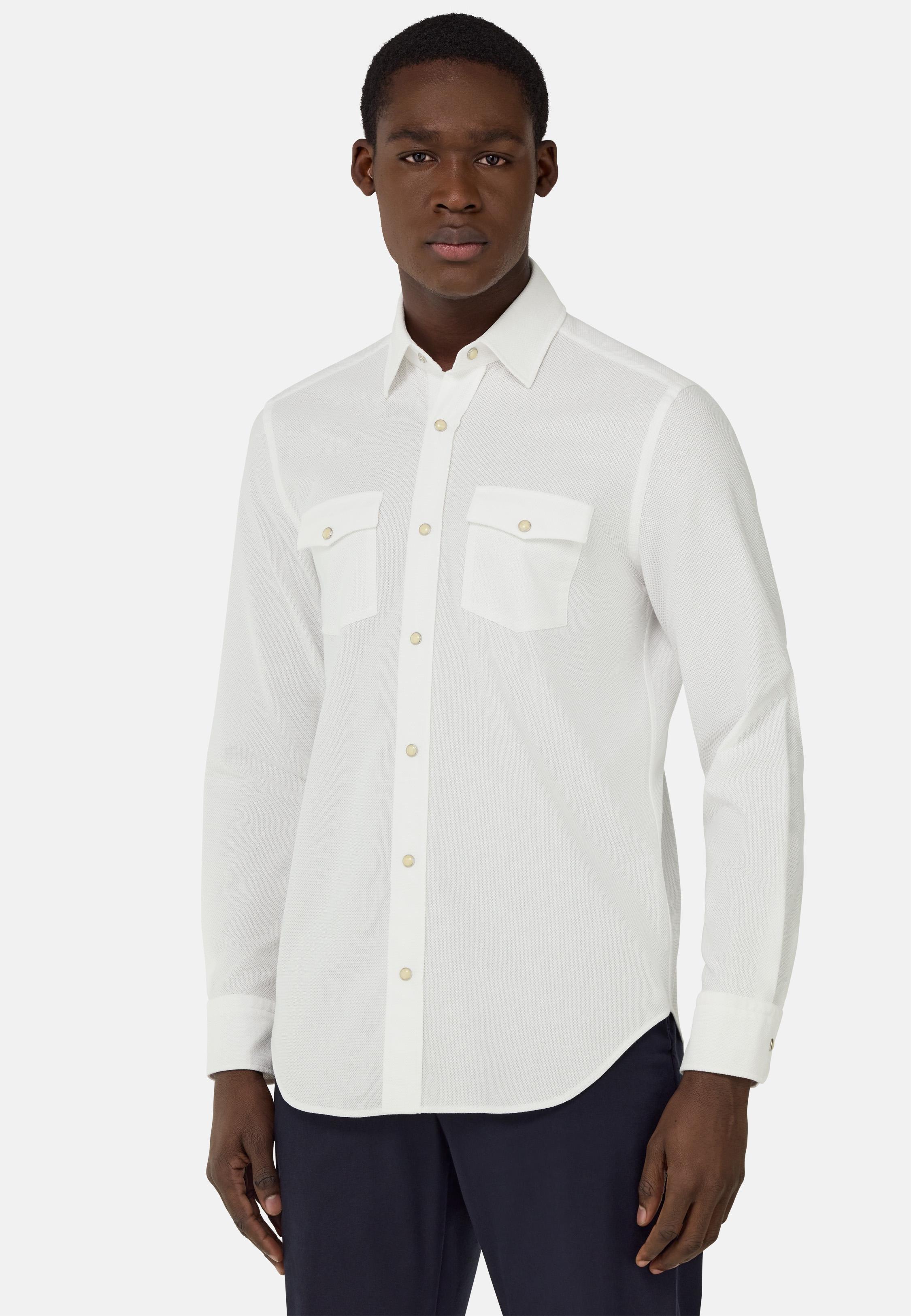 White Regular Fit Cotton Shirt, White, medium