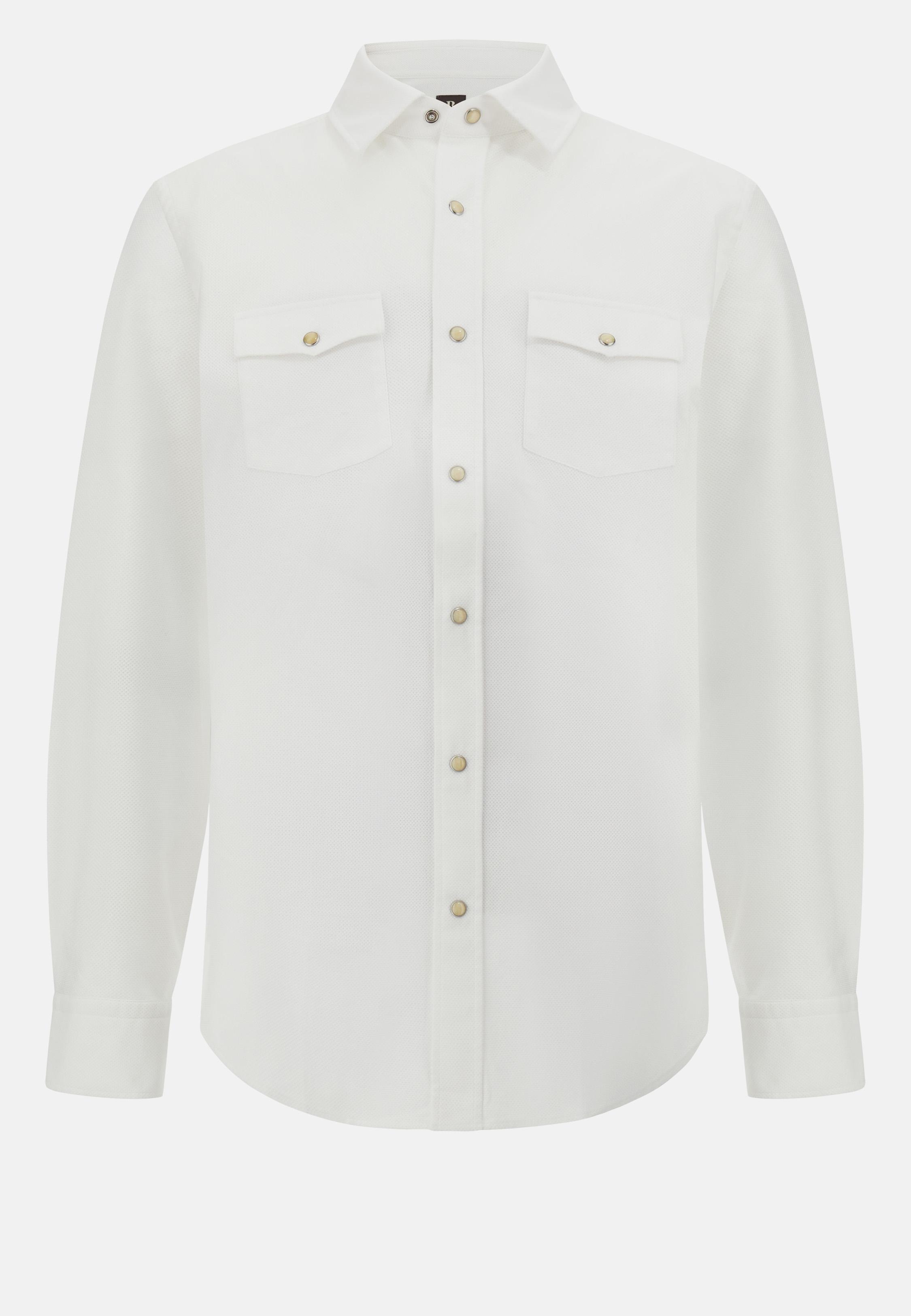 White Regular Fit Cotton Shirt, White, large image number 5