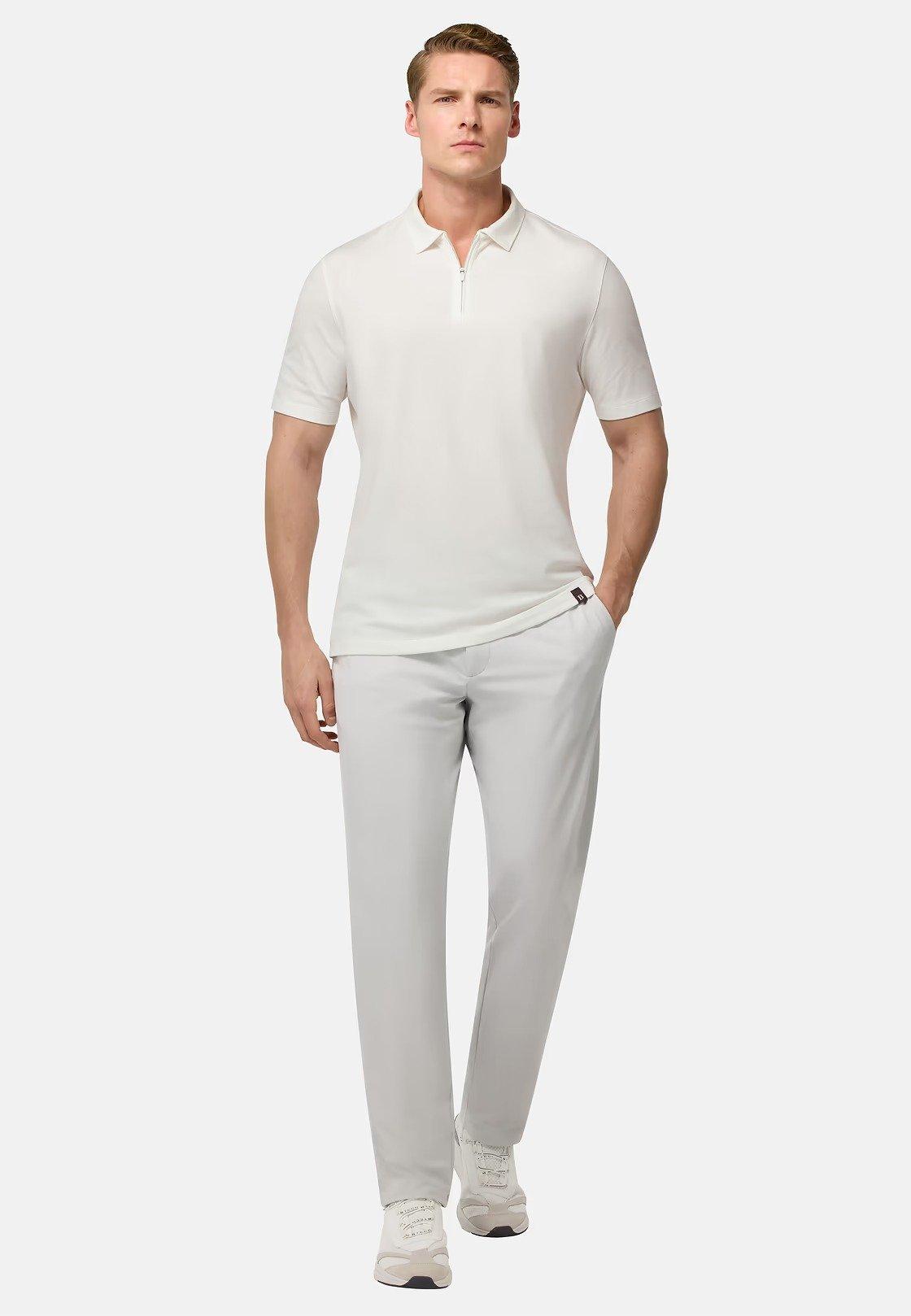 S. Cafe High-Performance Pique Polo Shirt White, 3901_WHIT, large image number 0