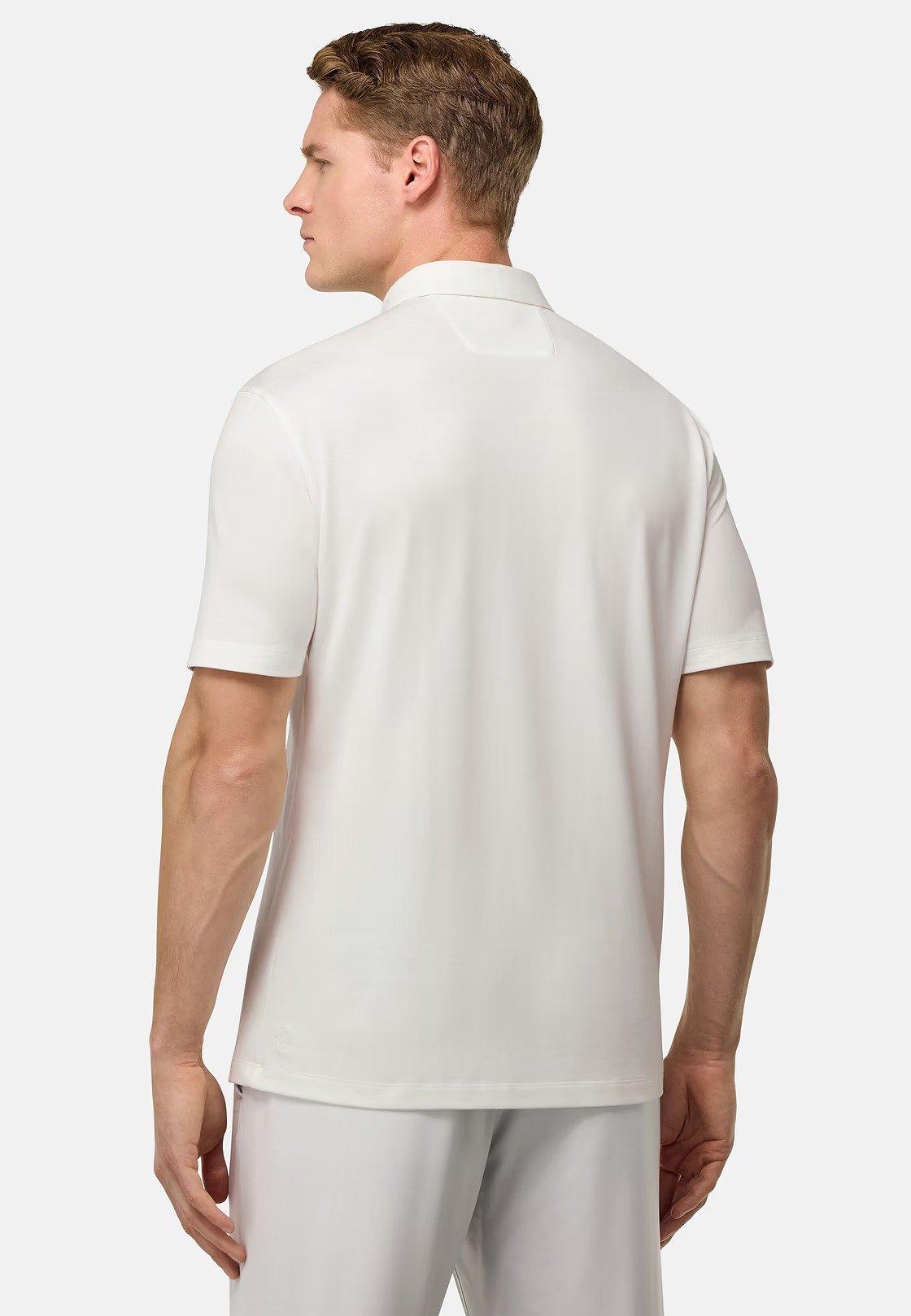 S. Cafe High-Performance Pique Polo Shirt White, , large image number 4