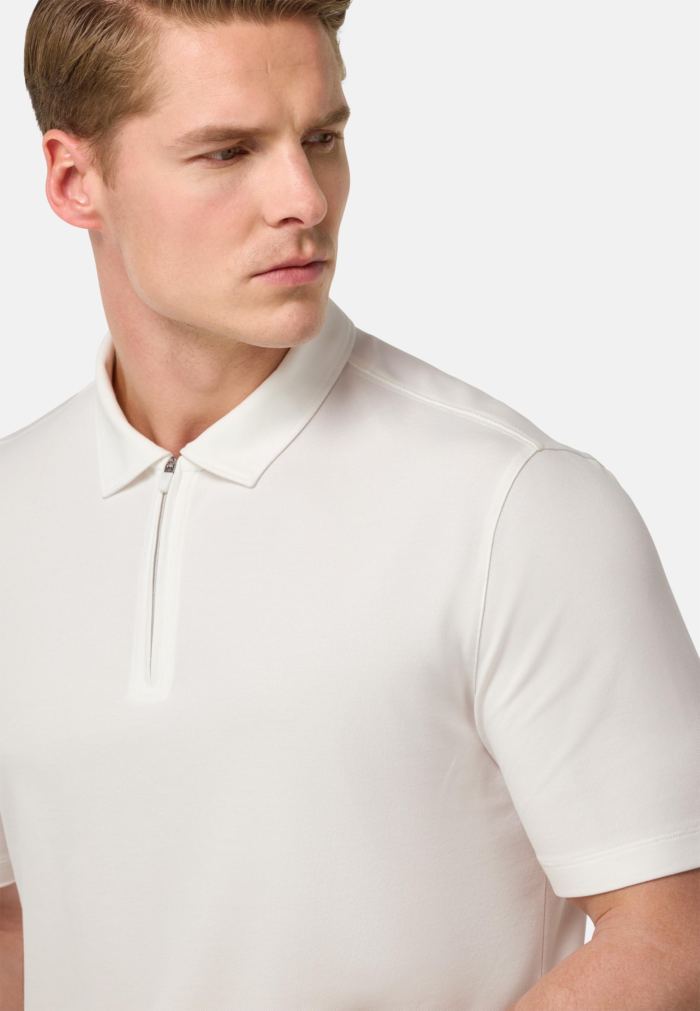 White High-Performance Pique Polo Shirt, , large image number 5