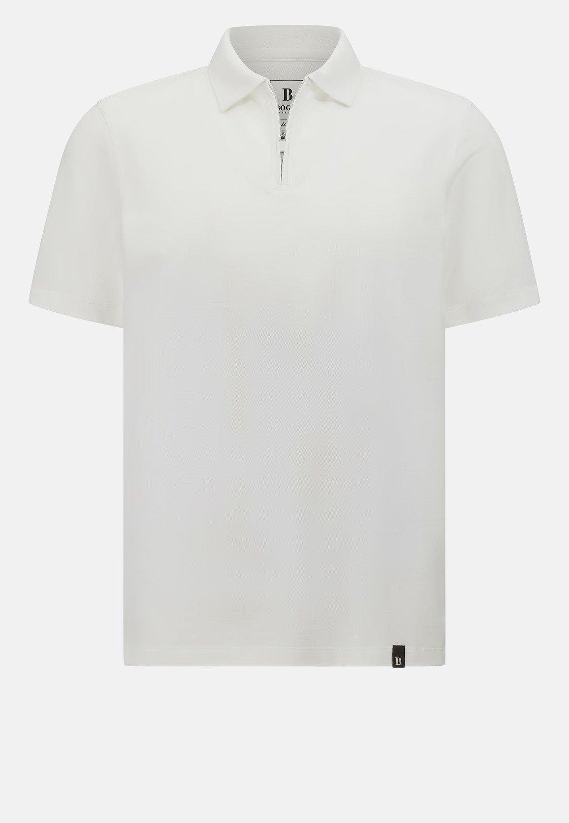 S. Cafe High-Performance Pique Polo Shirt White, 3901_WHIT, large image number 7
