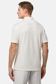 S. Cafe High-Performance Pique Polo Shirt White, 3901_WHIT, large image number 8