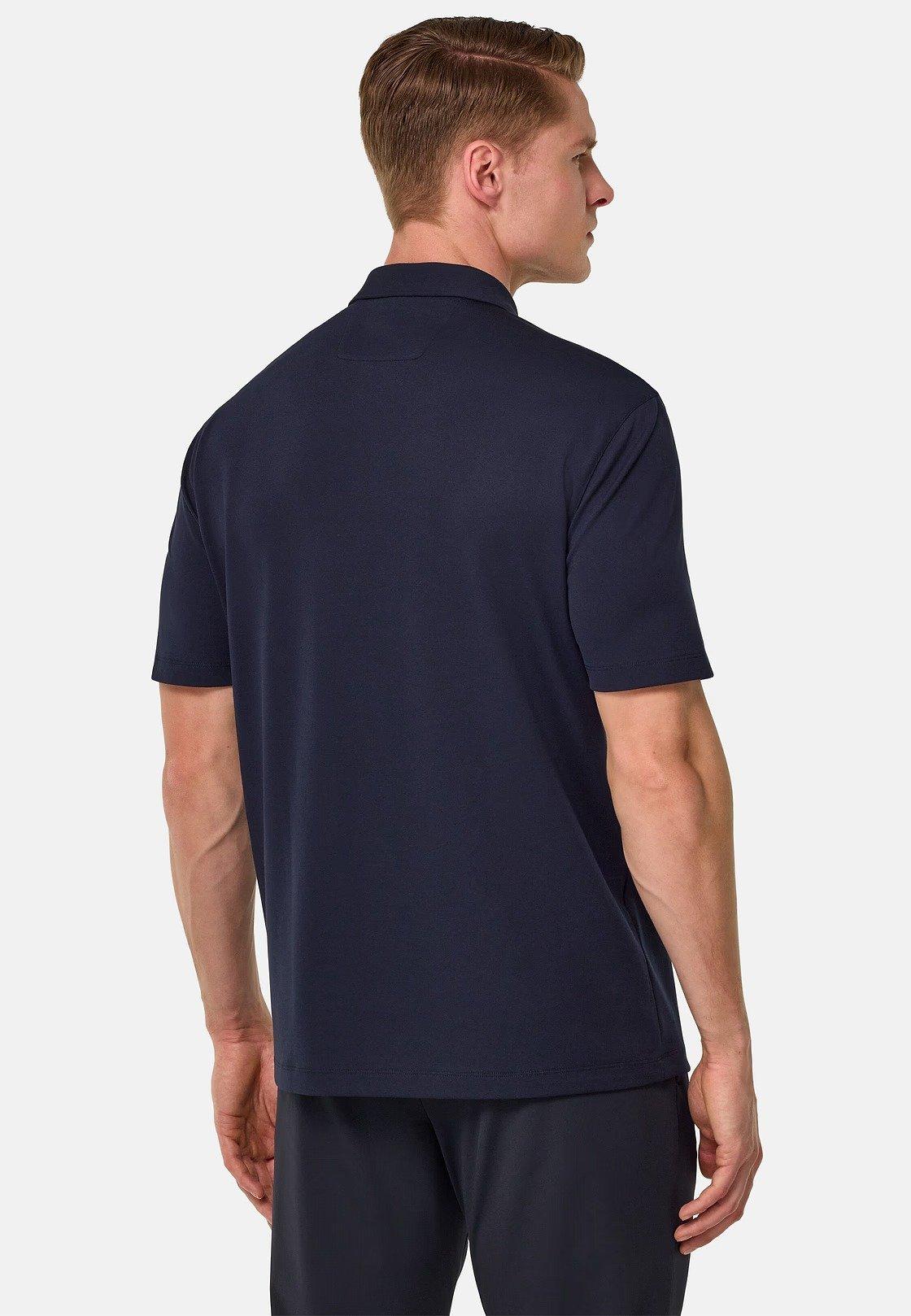 S.Cafe High-Performance Pique Polo Shirt Navy, , large image number 1