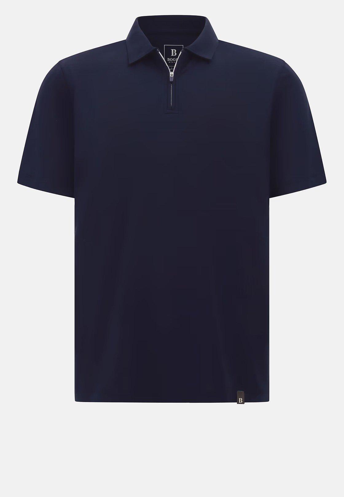 S.Cafe High-Performance Pique Polo Shirt Navy, , large image number 4