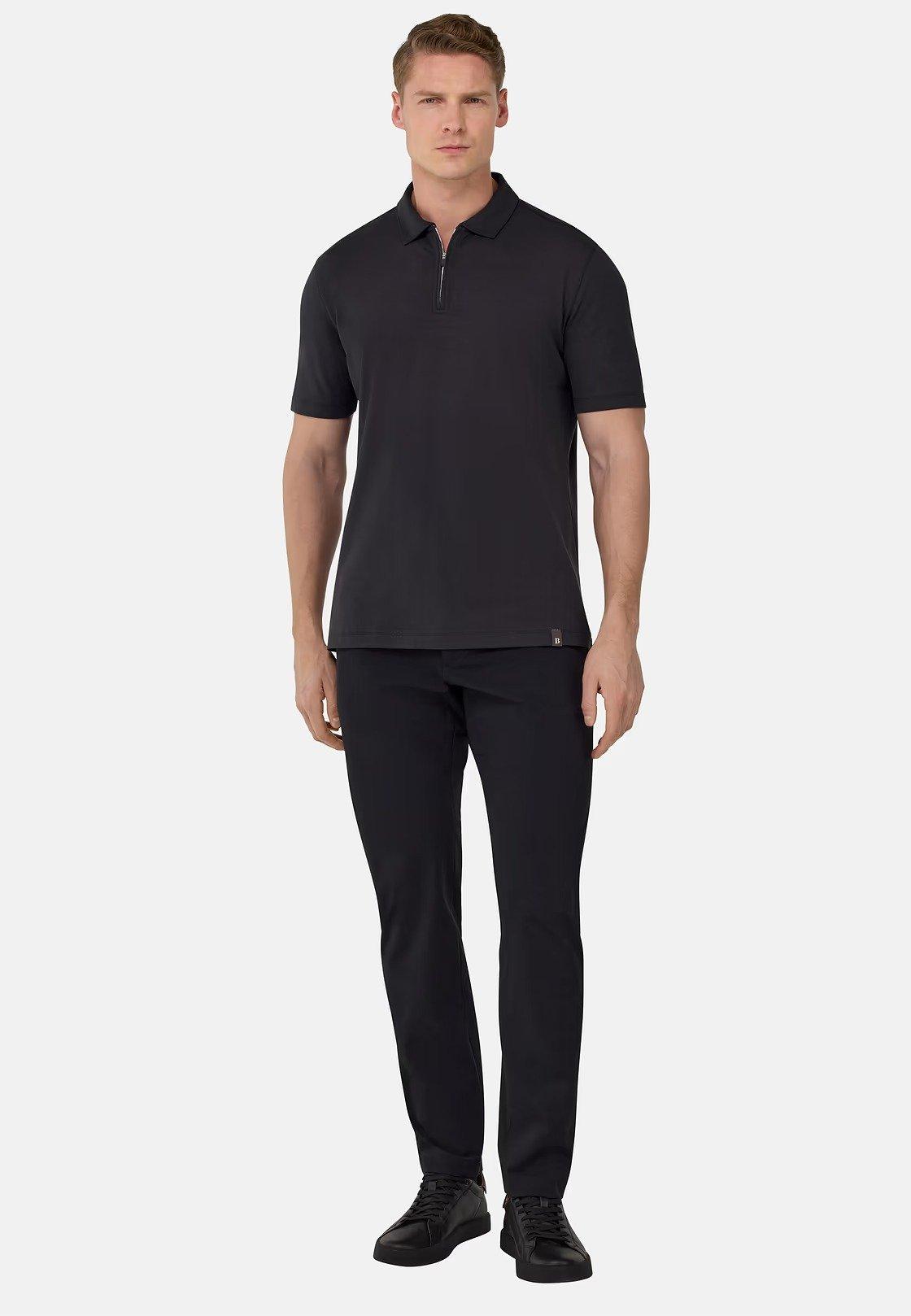 S. Cafe High-Performance Pique Polo Shirt Black, , large image number 0