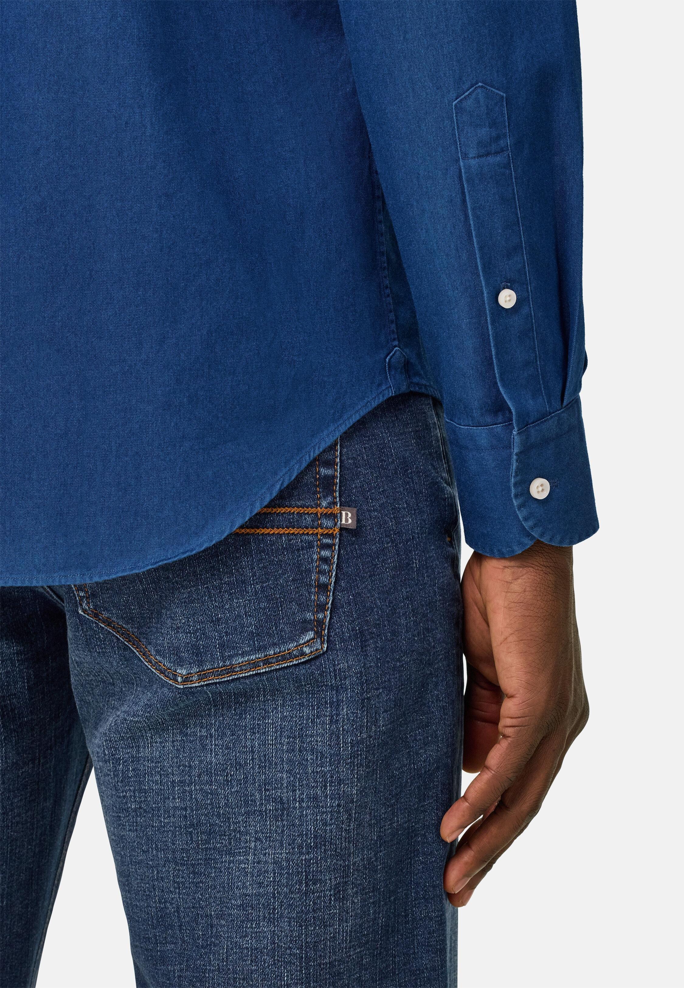 Regular Denim Classic Shirt, Medium Blue, large image number 5