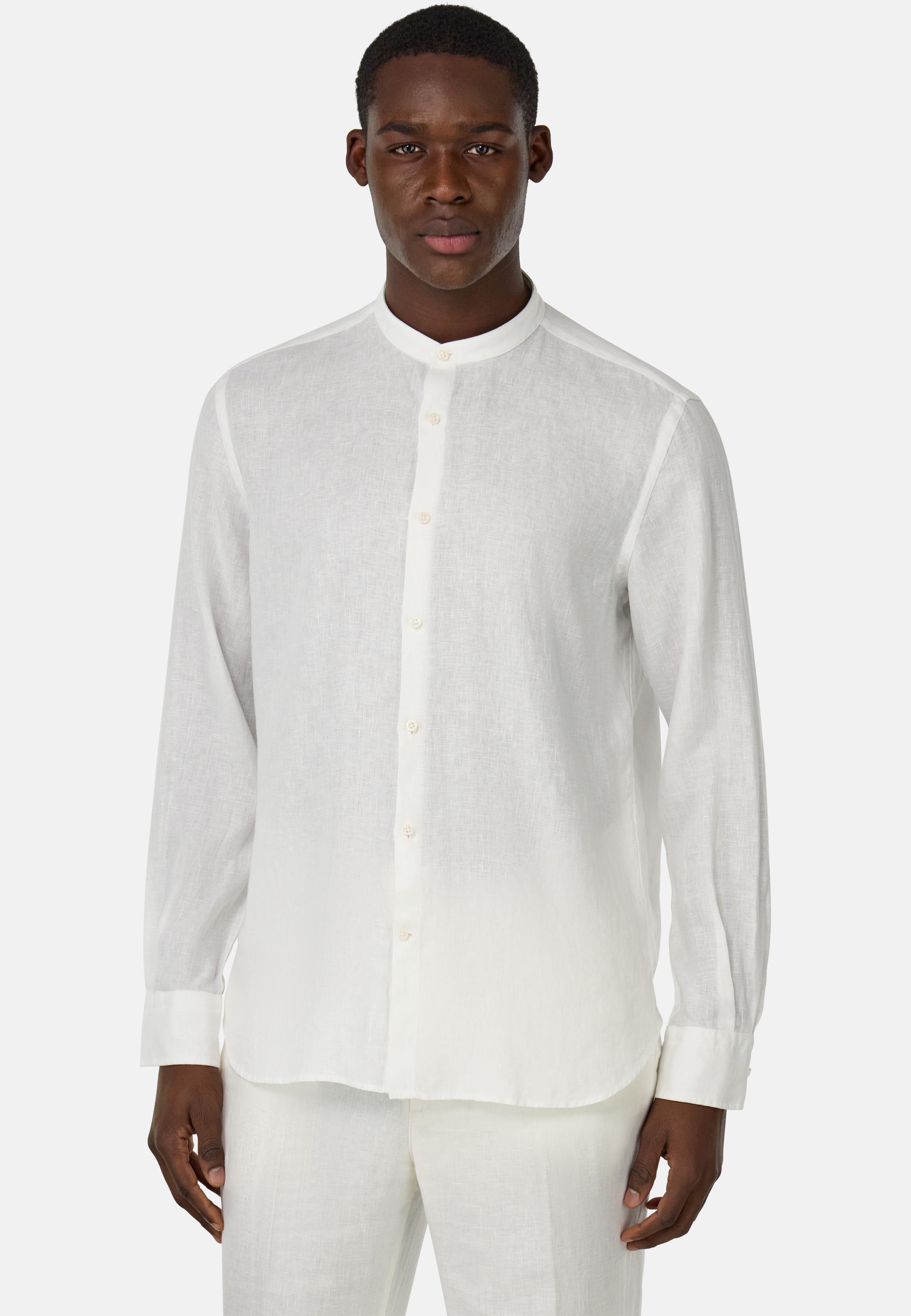 Regular Fit Linen Shirt White, , medium